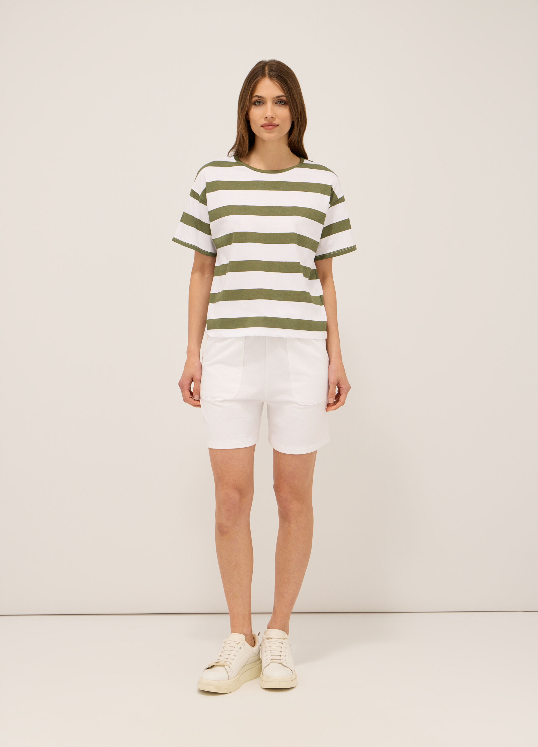 Shorts in french terry di puro cotone donna_0