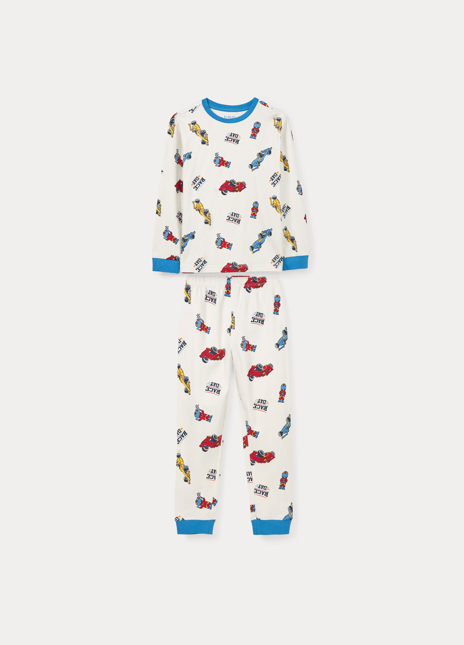 Set pigiama lungo in interlock di puro cotone bambino_0