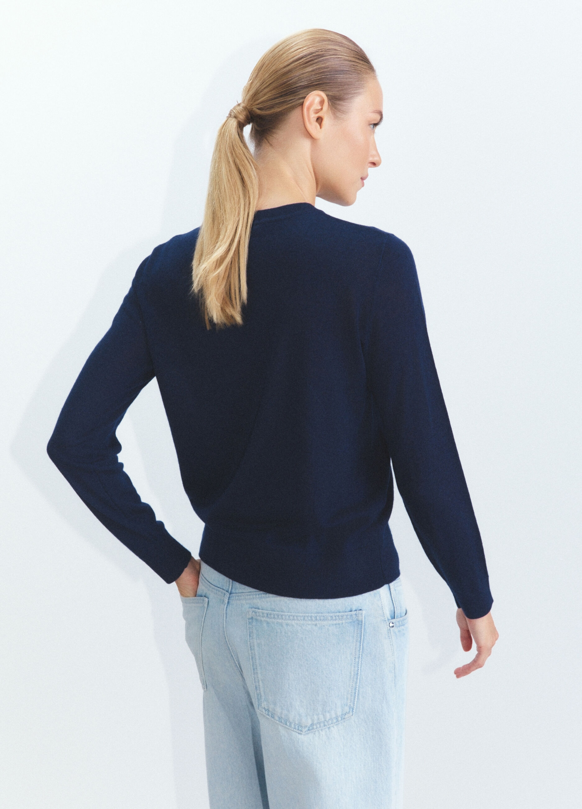 Maglia girocollo rasata donna_2