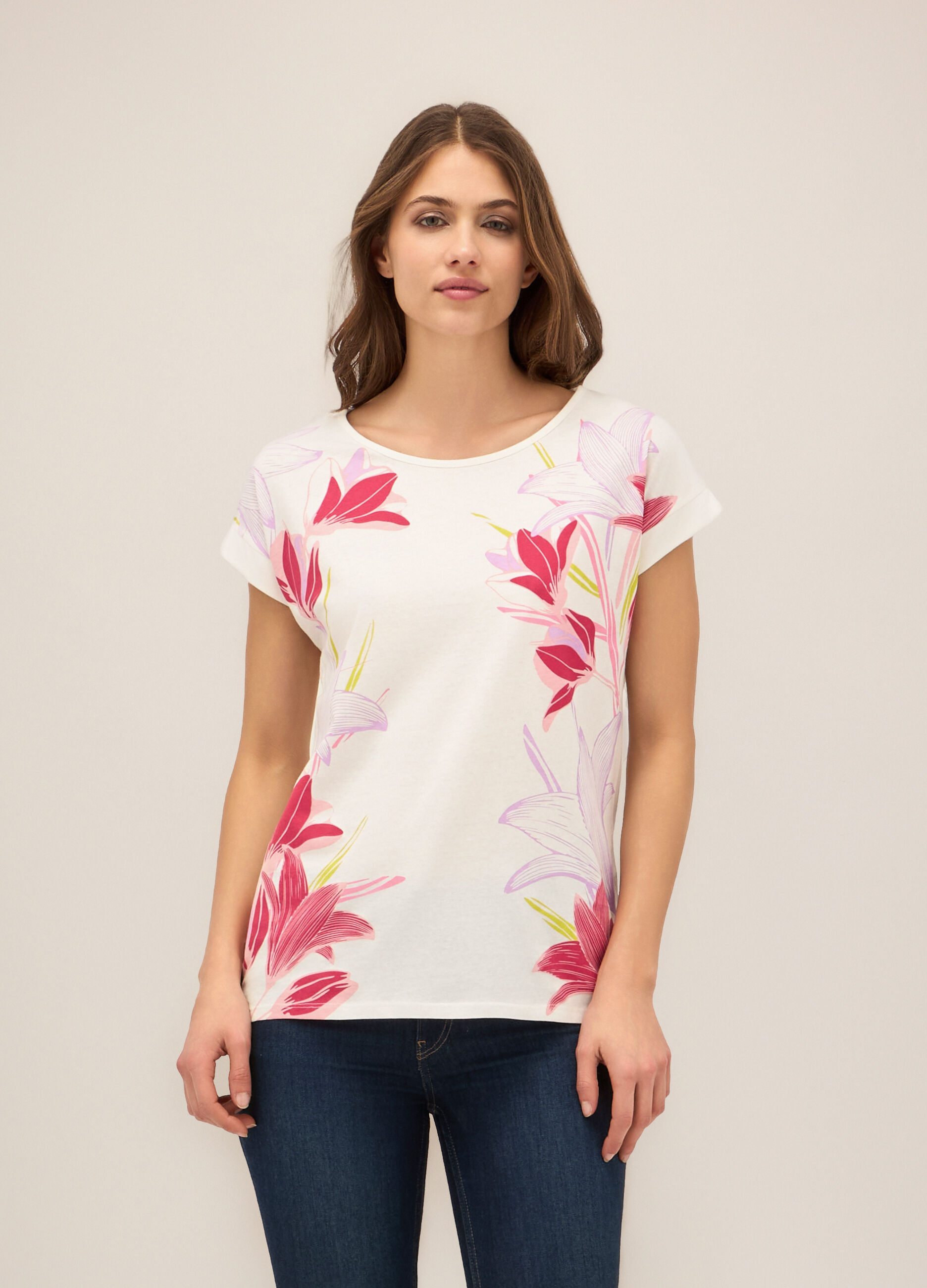T-shirt in puro cotone donna_0
