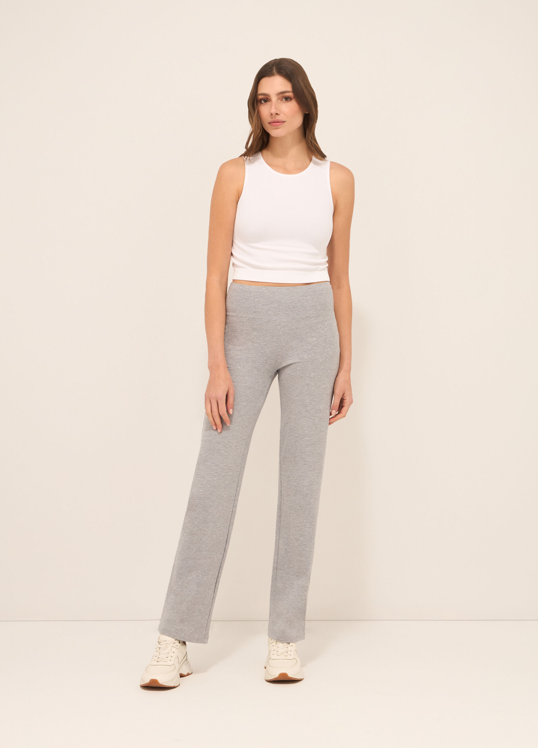 Leggings in jersey di cotone stretch donna_0