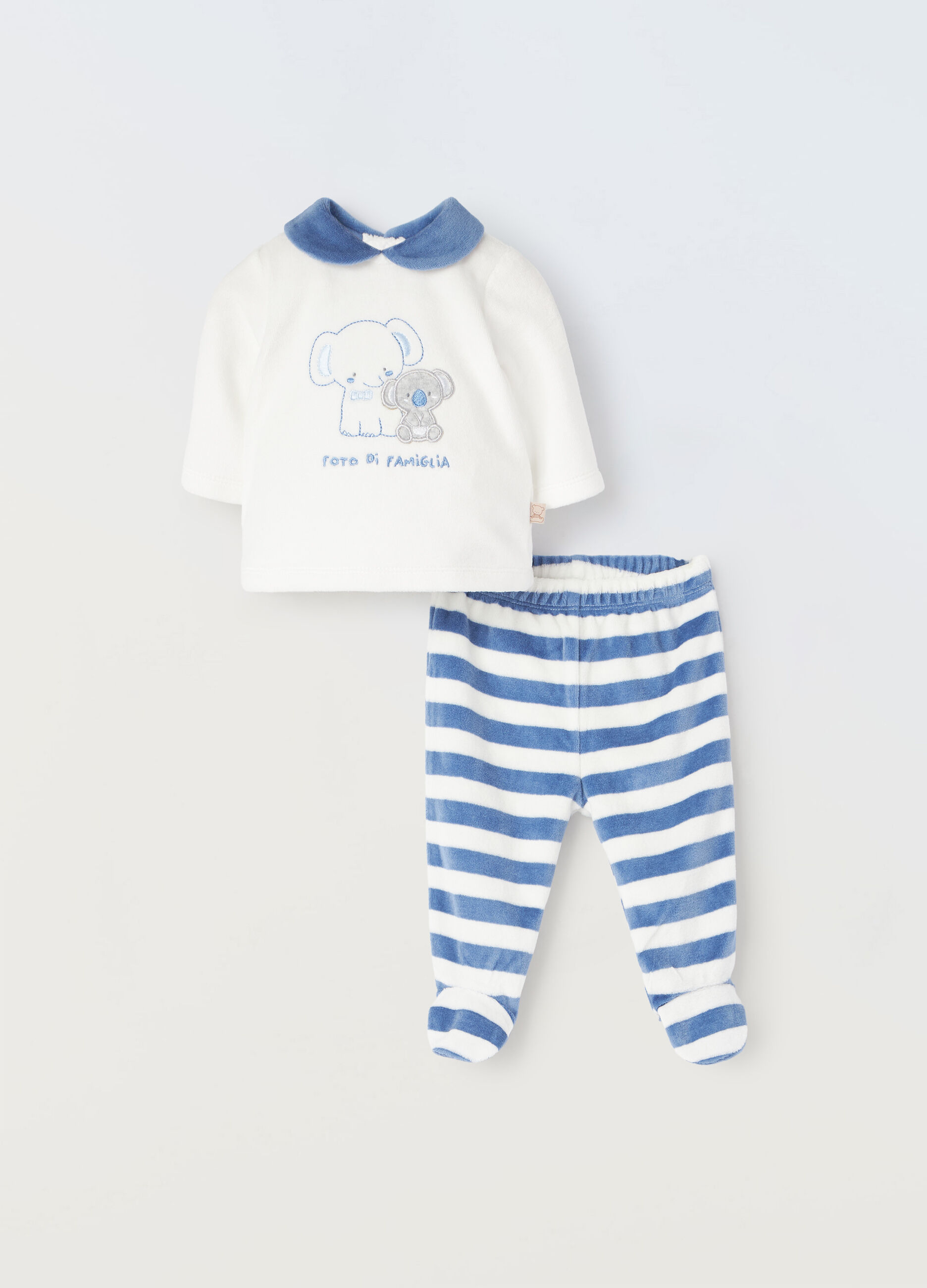 Set velours rigato neonato_0