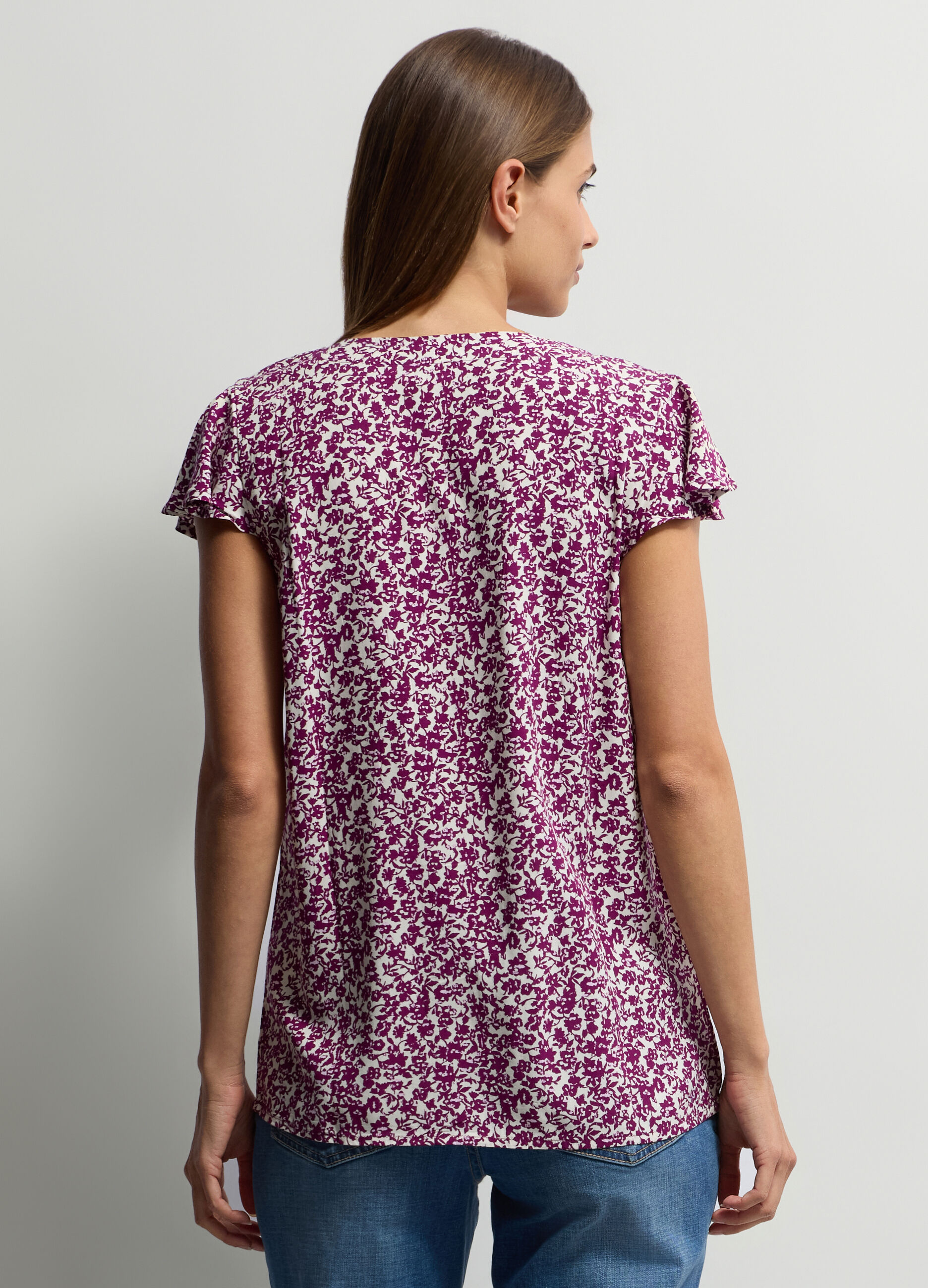Blusa Fit Regular girocollo in pura viscosa donna_1