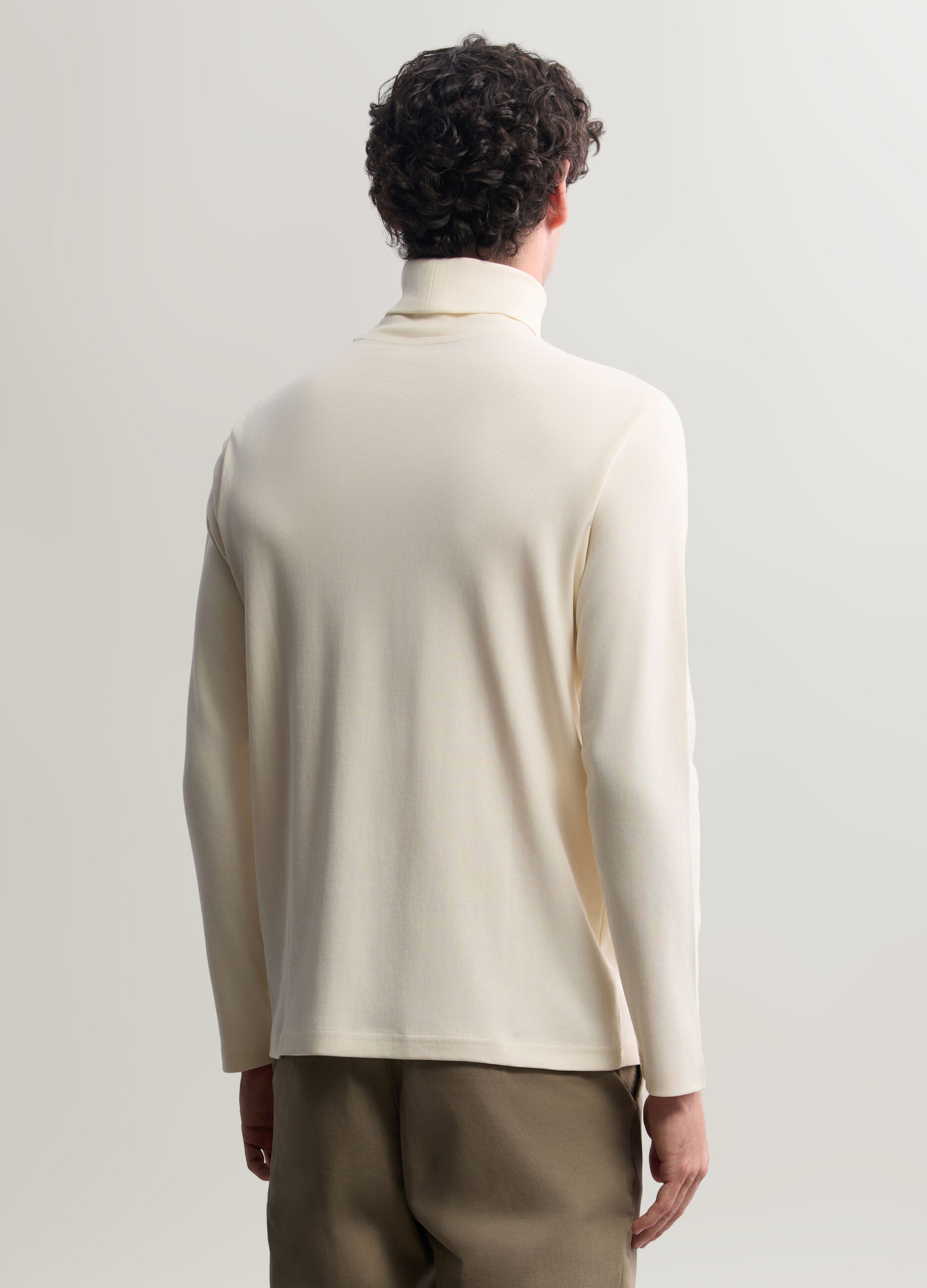 Maglia dolcevita in interlock di cotone uomo_1