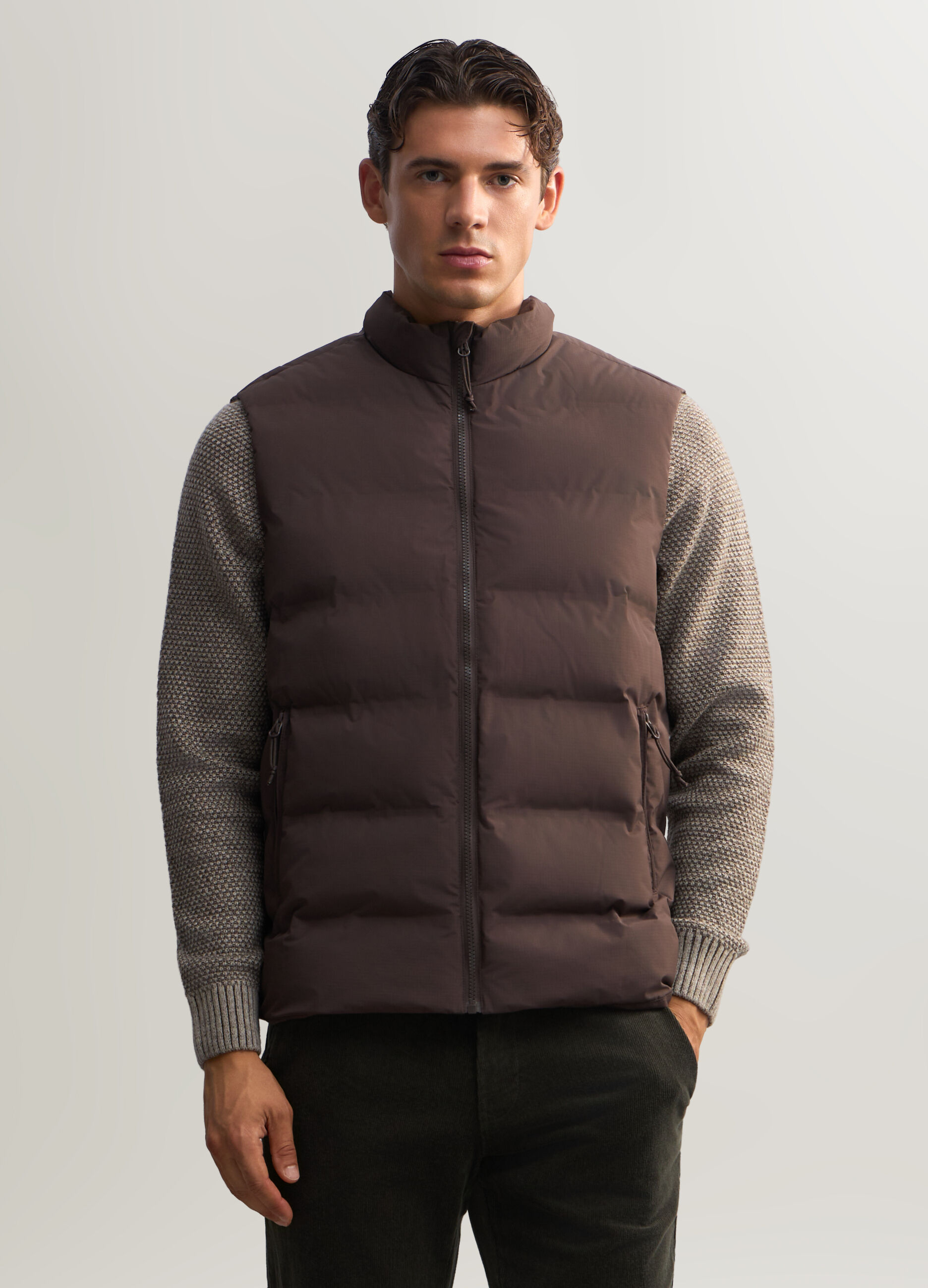 Gilet imbottito in tessuto tecnico uomo_0