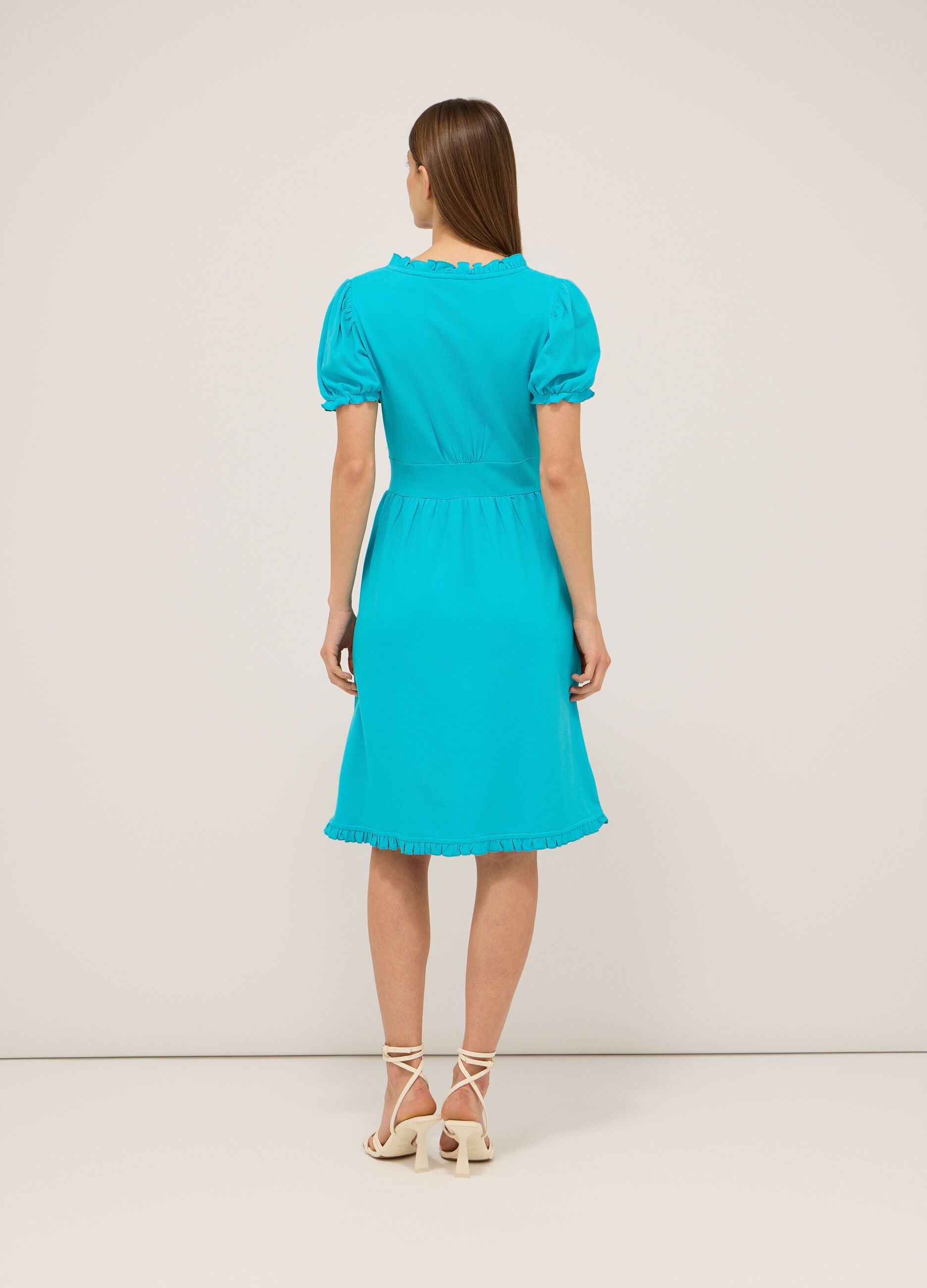 Abito corto in cotone stretch donna_1