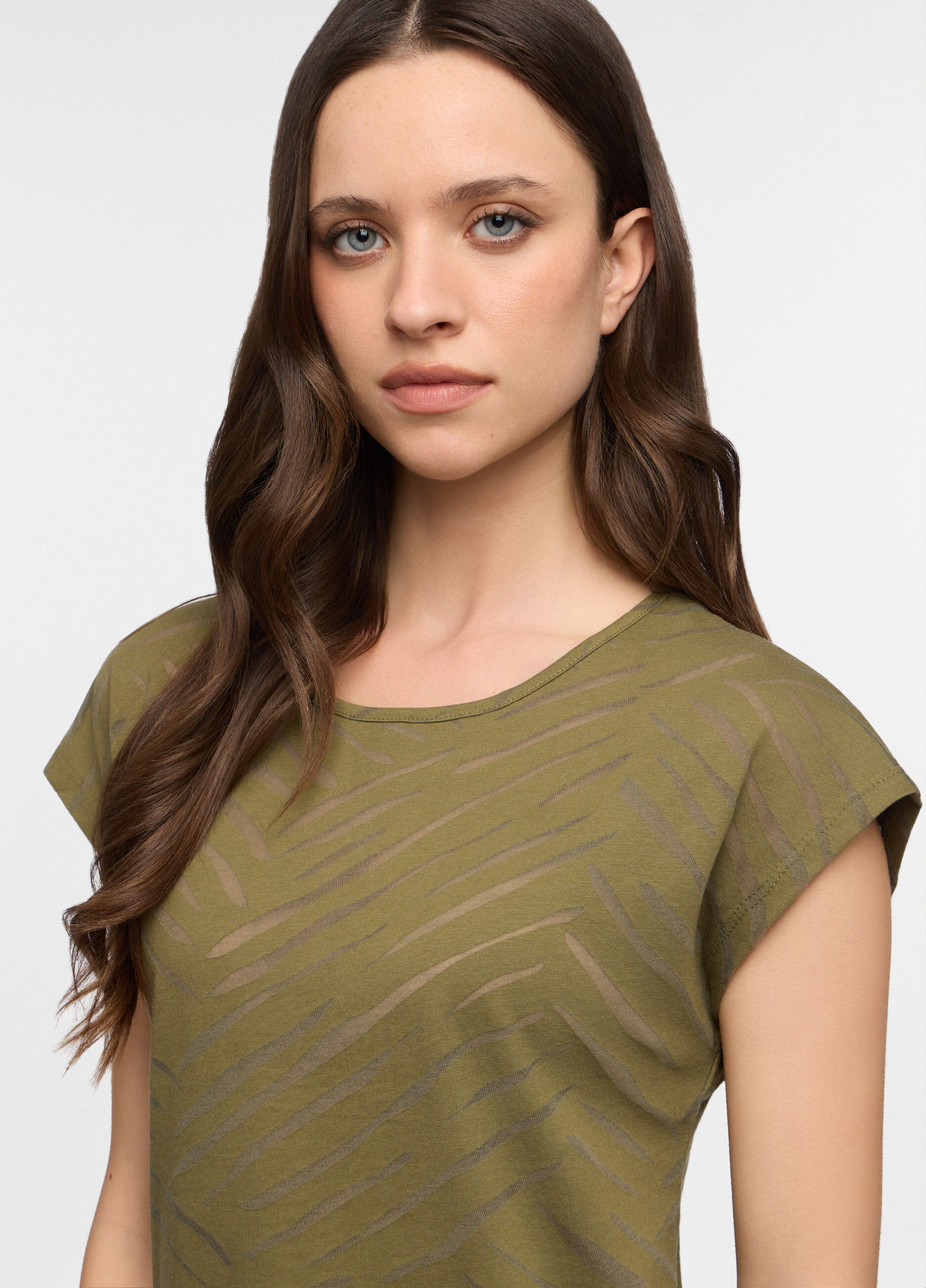 T-shirt girocollo stretch donna_2