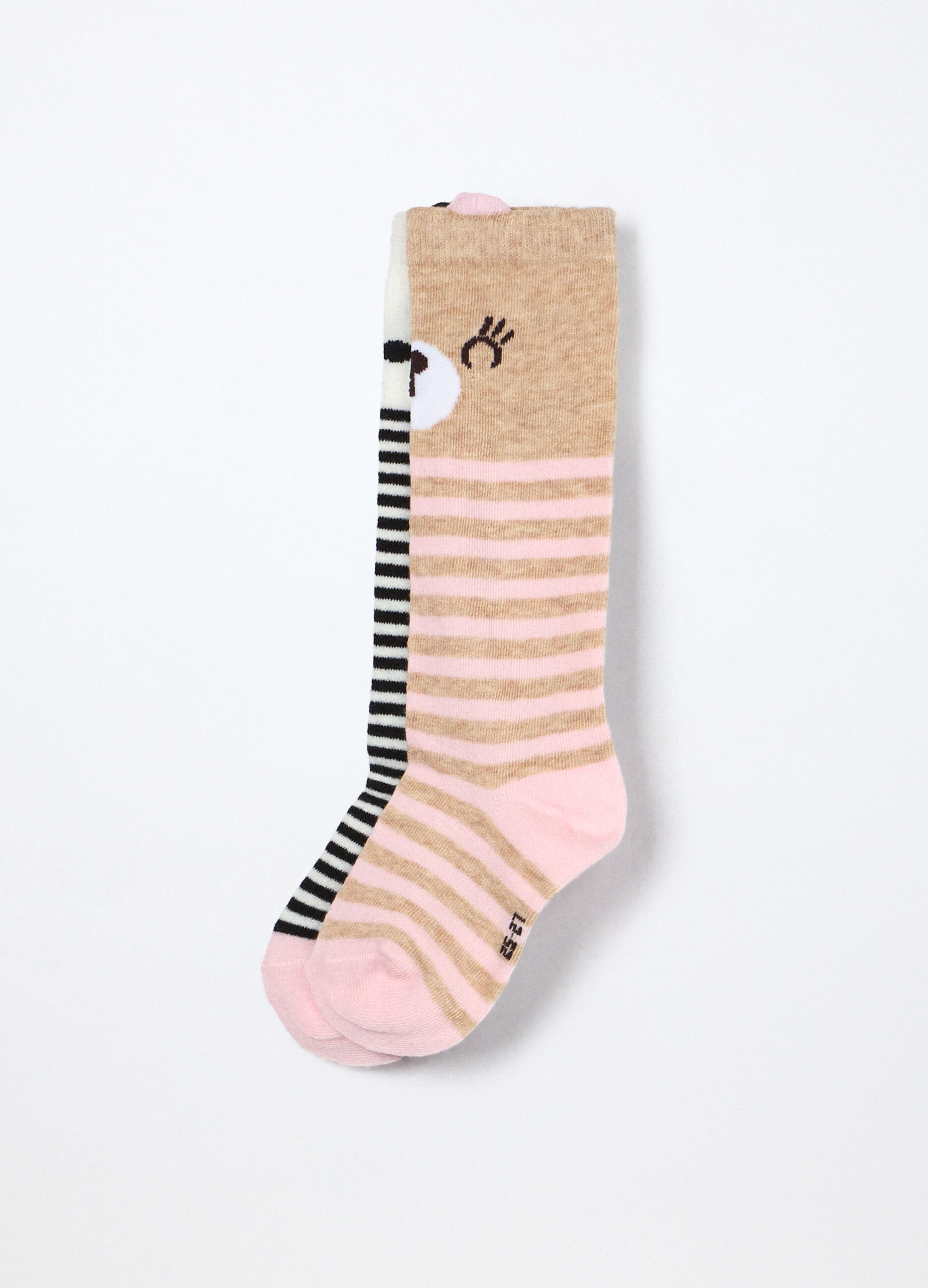 Pack 2 calzini lunghi misto cotone bambina_1