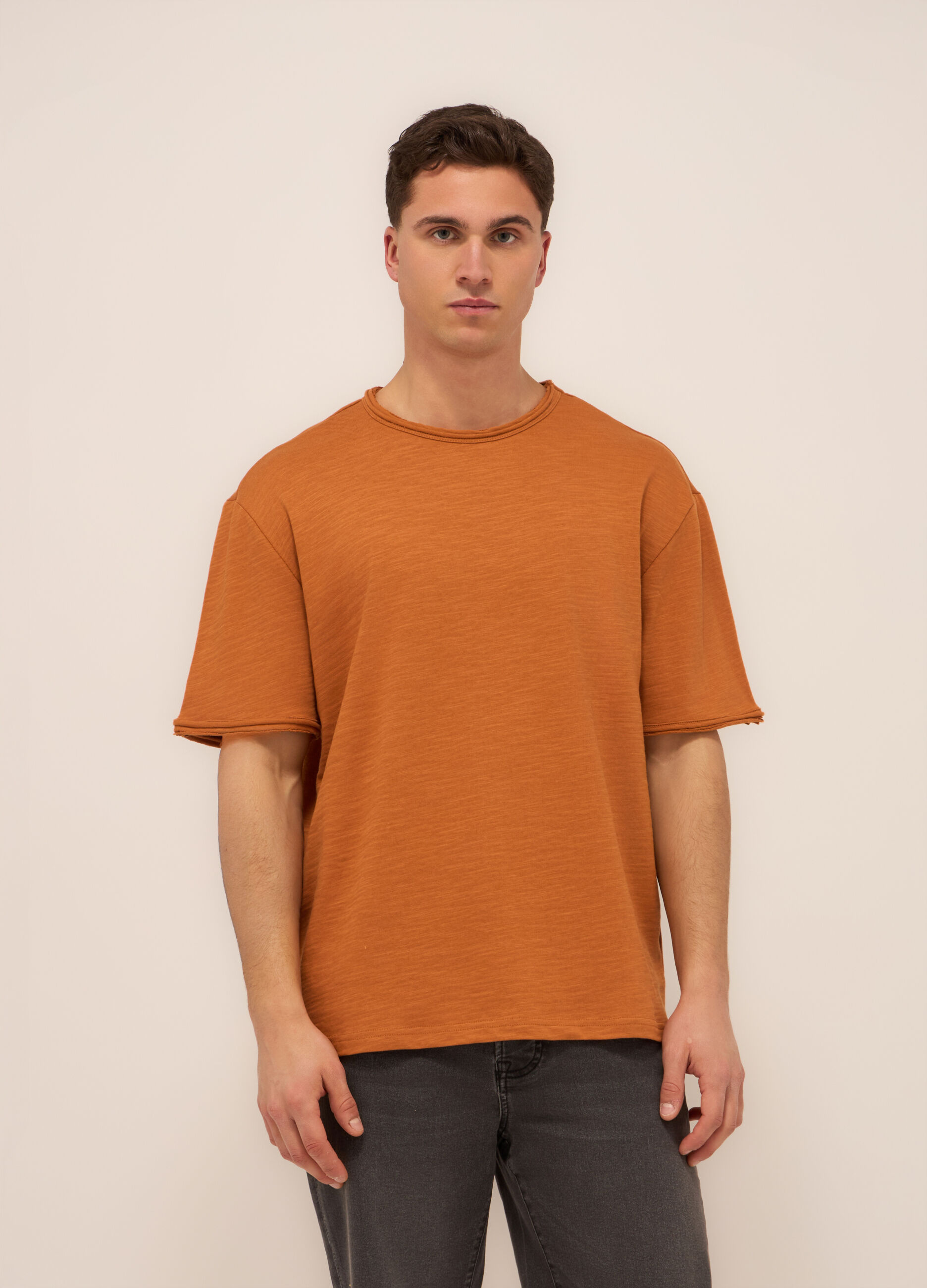 T-shirt girocollo in jersey di cotone uomo_0
