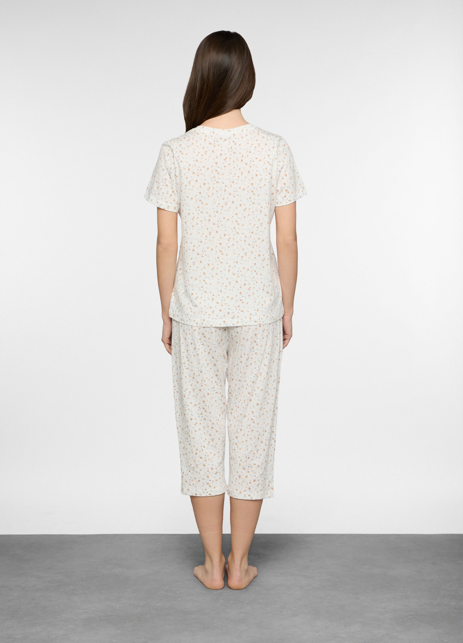 Set pigiama corto in jersey di puro cotone donna_1