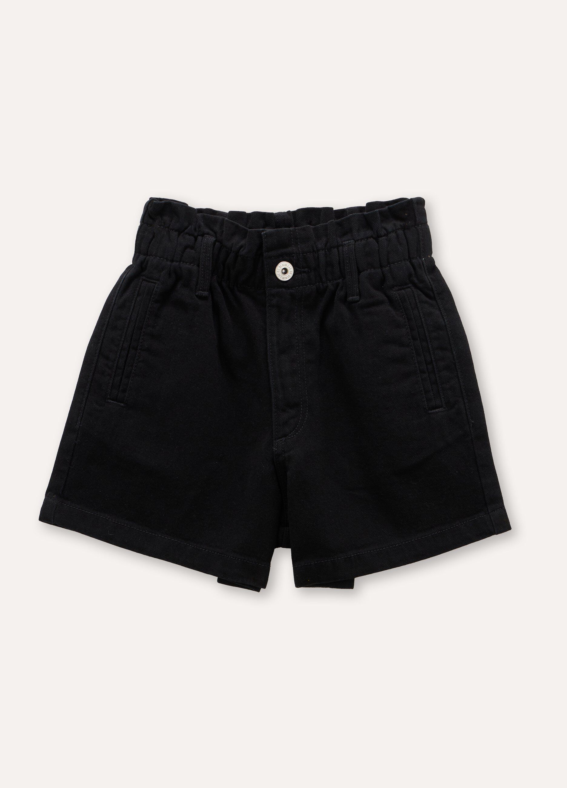 Shorts in denim di puro cotone ragazza_0