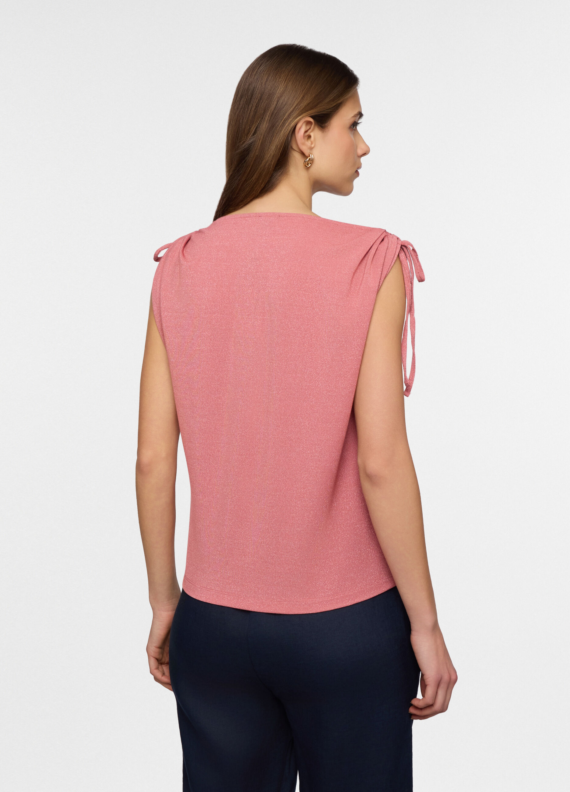 T-shirt con scollo a barchetta stretch donna_1