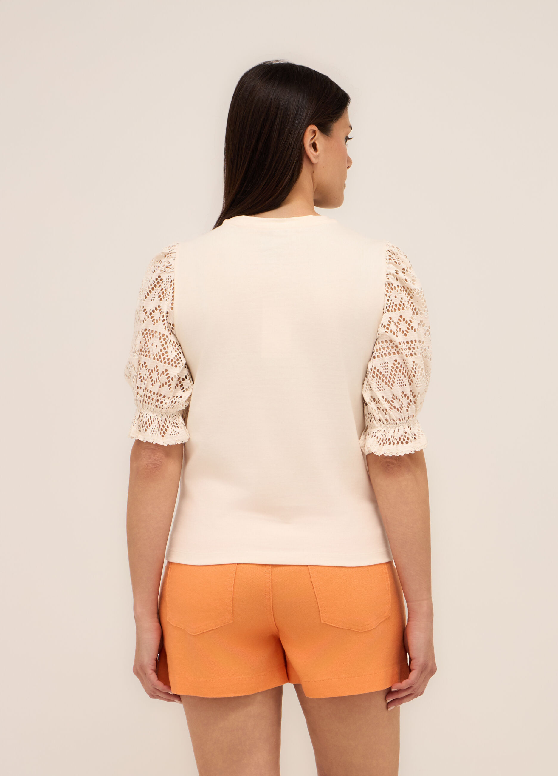 T-shirt in jersey di puro cotone donna_1