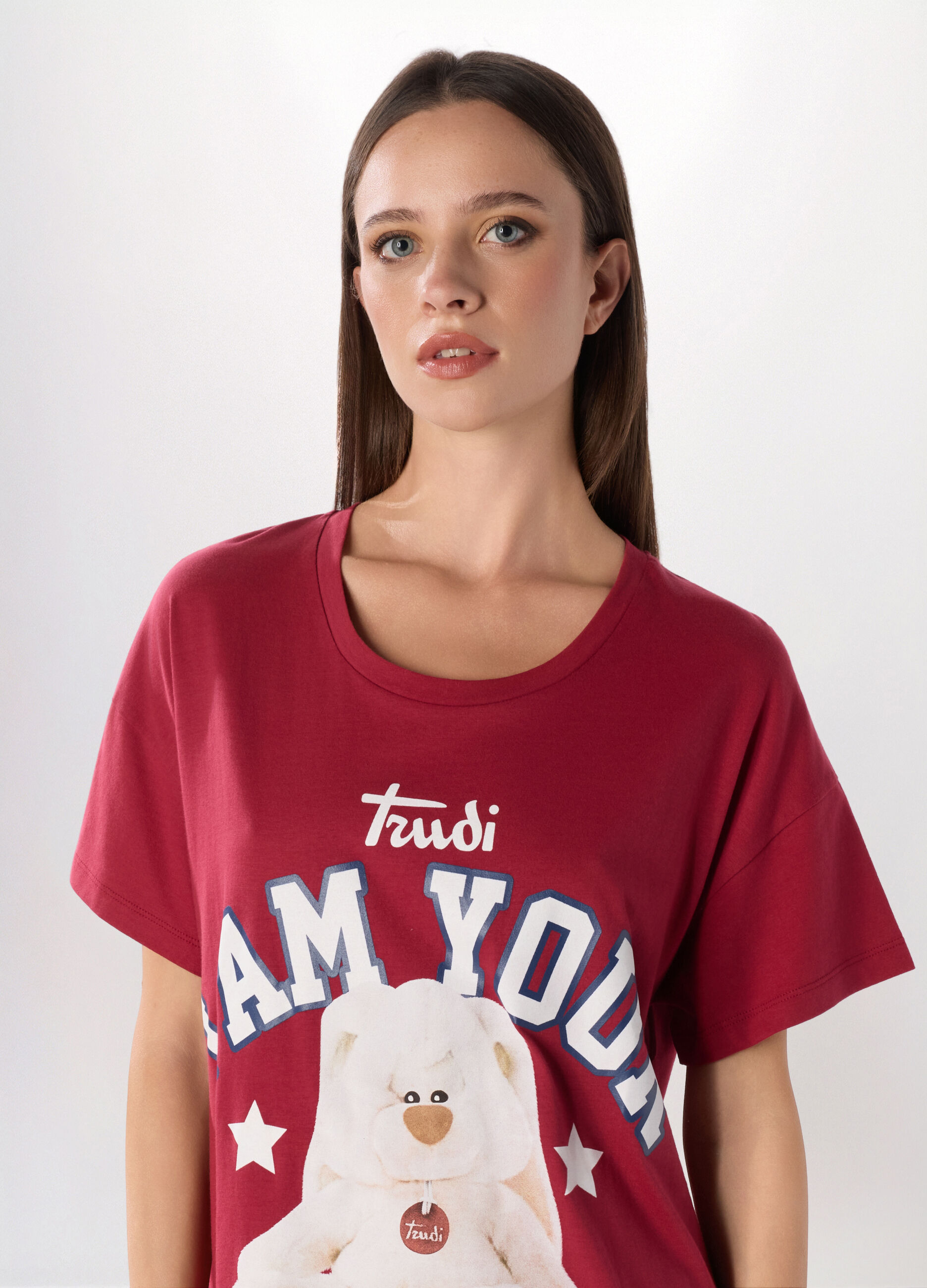 Camicia da notte a maniche corte in puro cotone donna_2