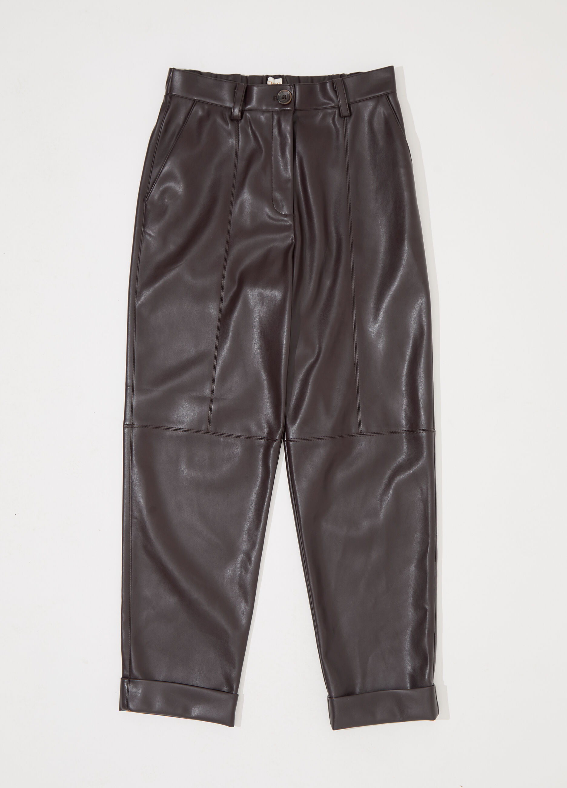 Pantalone balloon in ecopelle donna_3