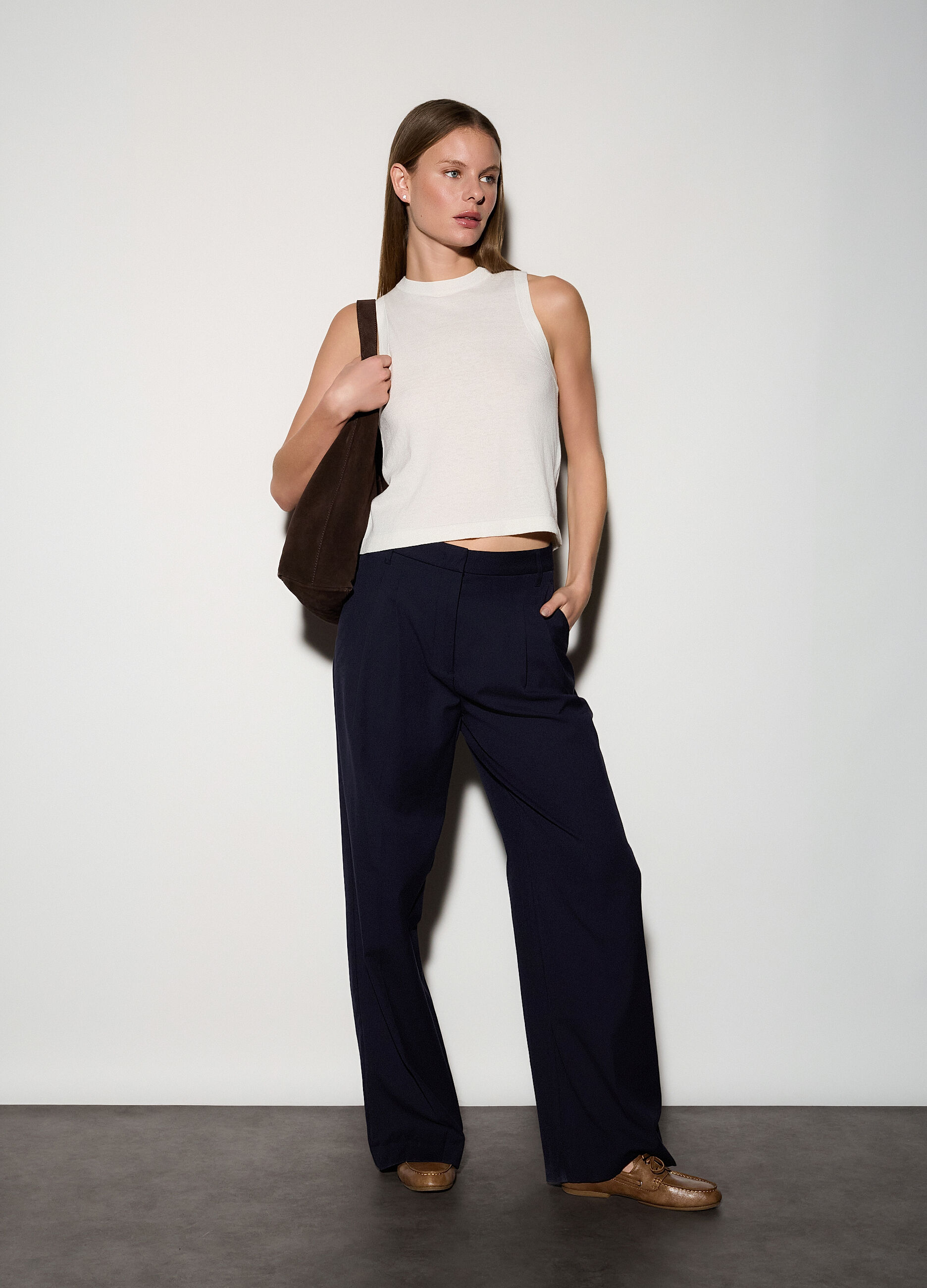 Canotta girocollo rasata donna_0