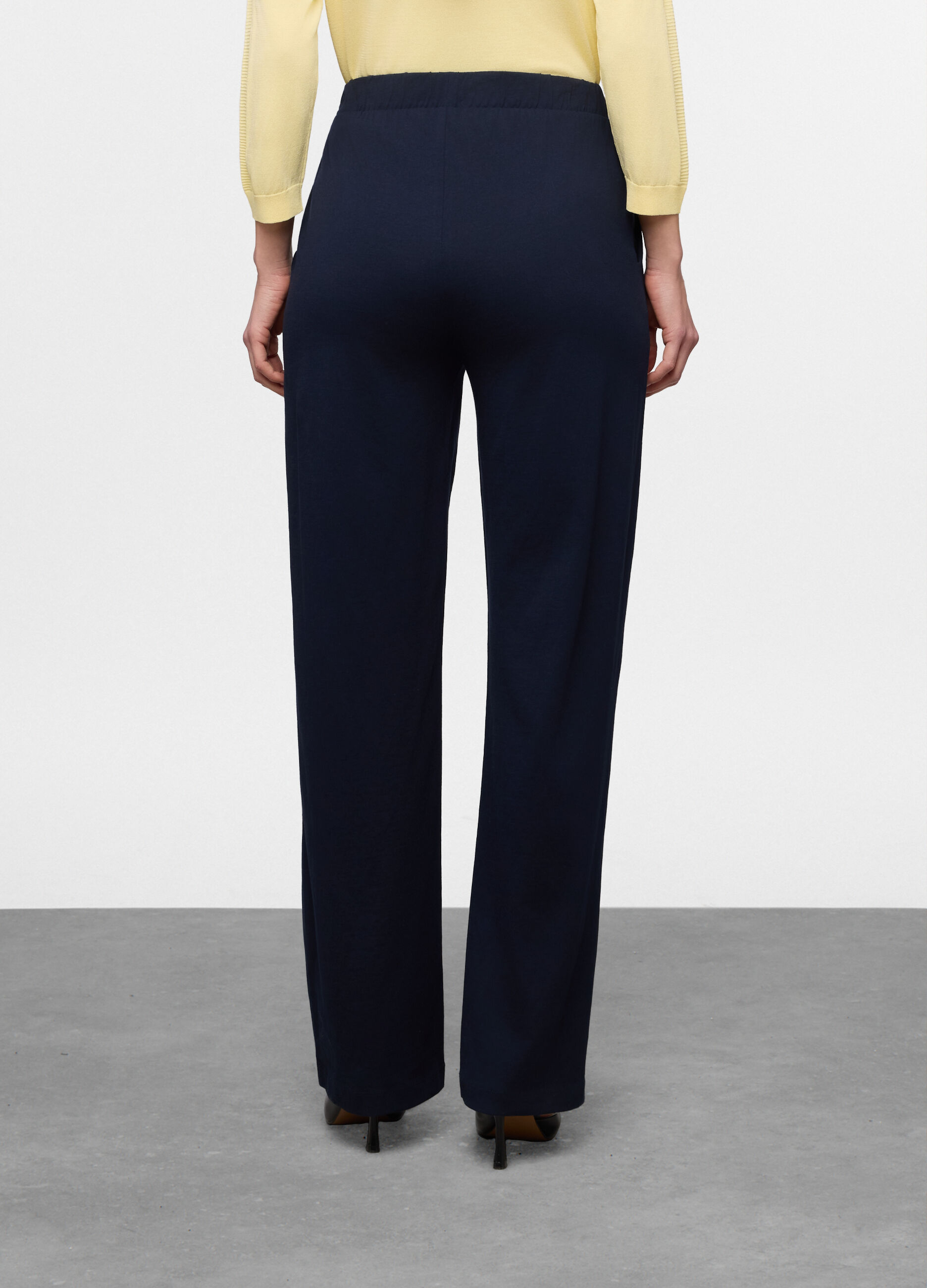 Pantaloni Fit Straight in jersey di puro cotone donna_1