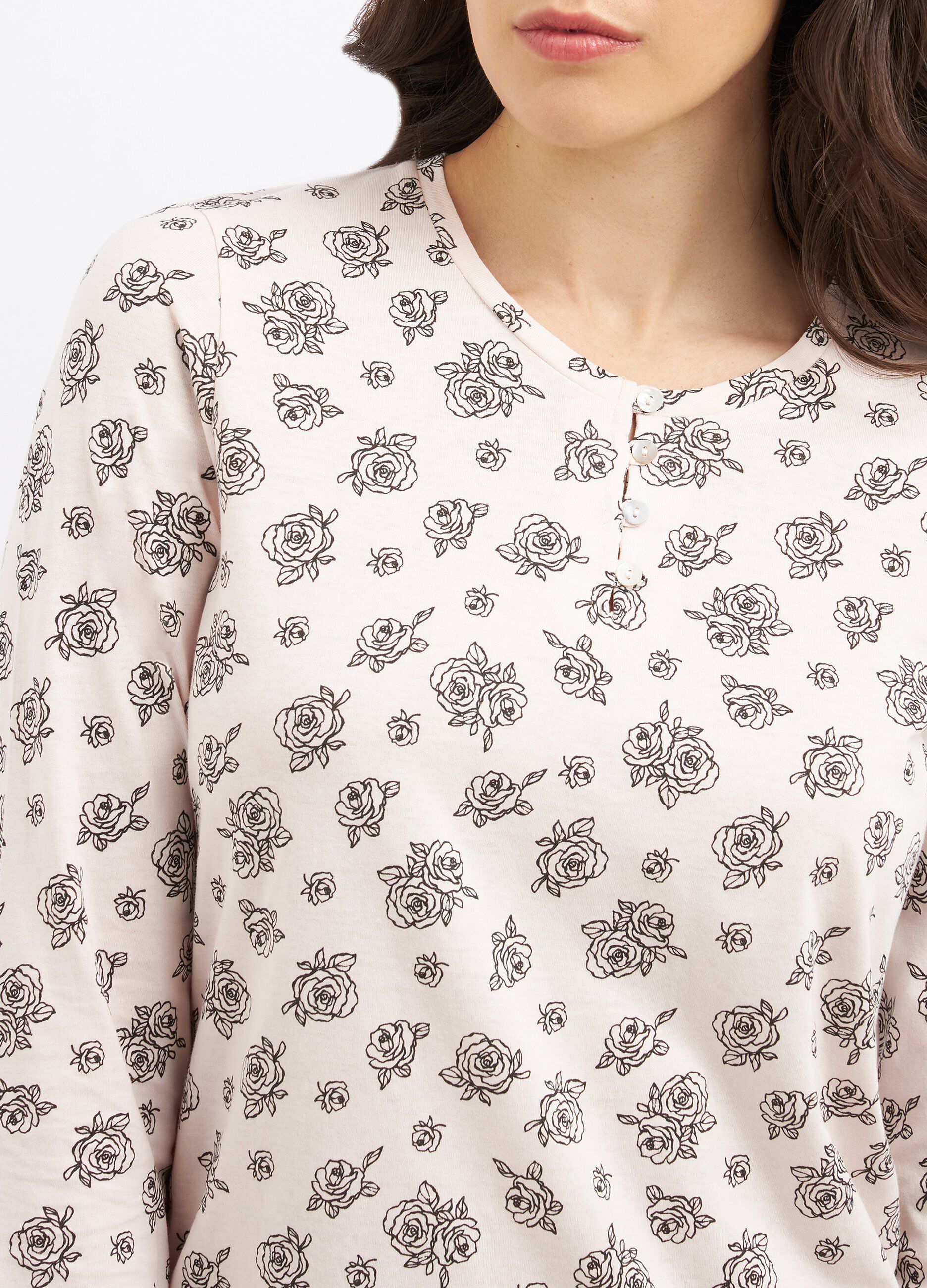 Camicia da notte in puro cotone a maniche lunghe donna_2