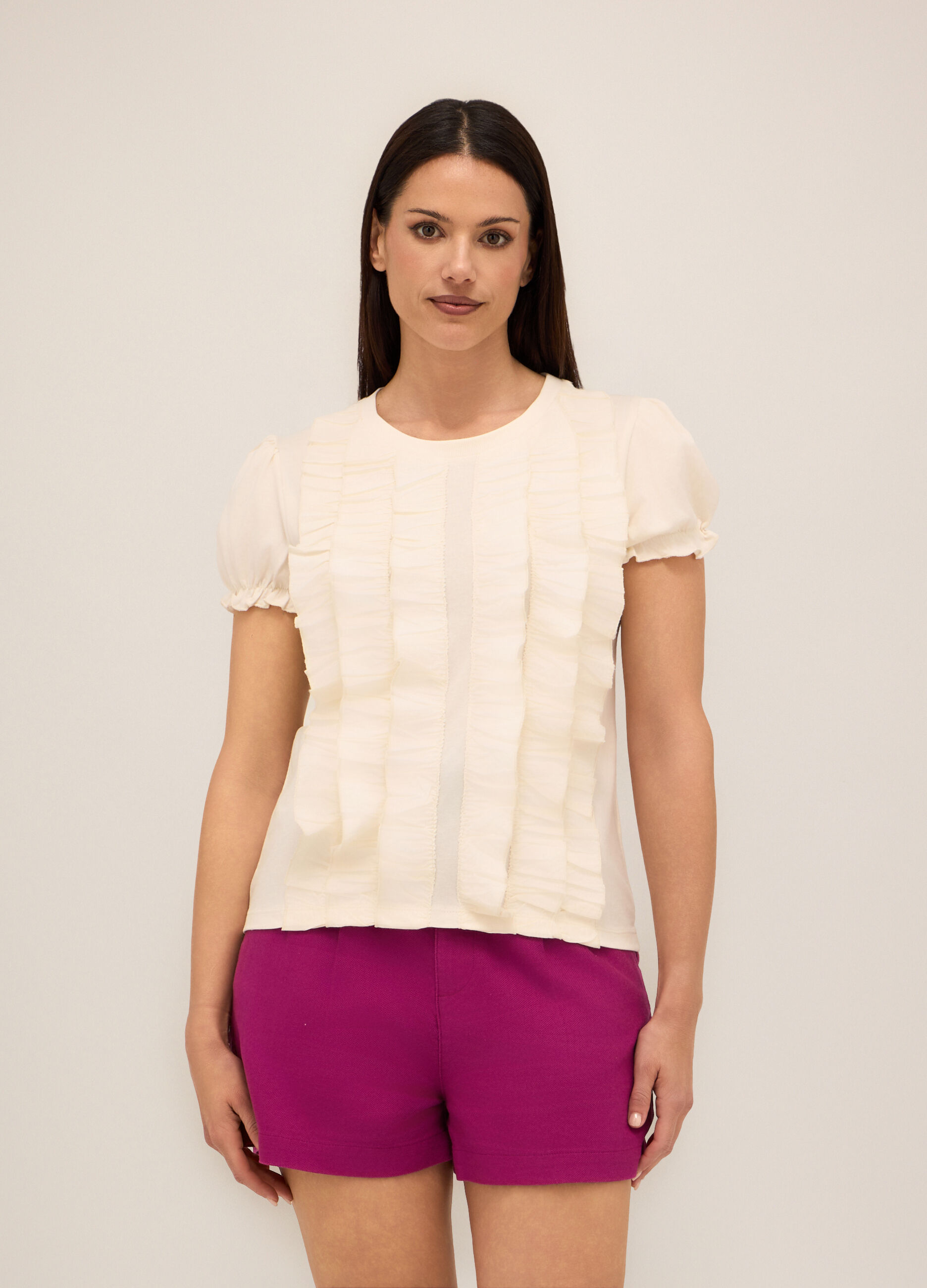 T-shirt in puro cotone donna_0