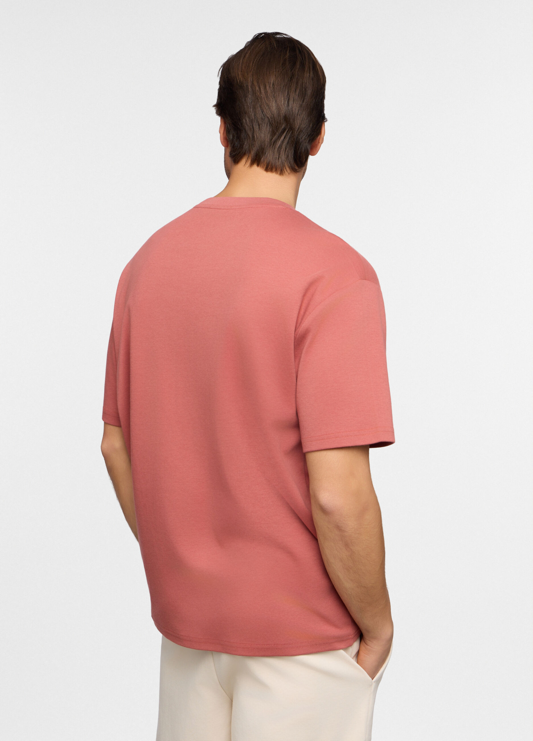 T-shirt girocollo oversize in cotone uomo_1
