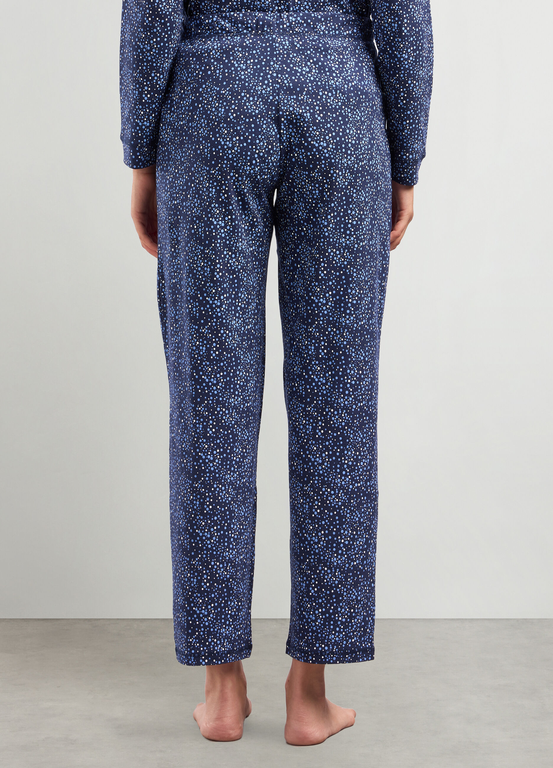 Pantaloni lunghi pigiama in puro cotone donna_1