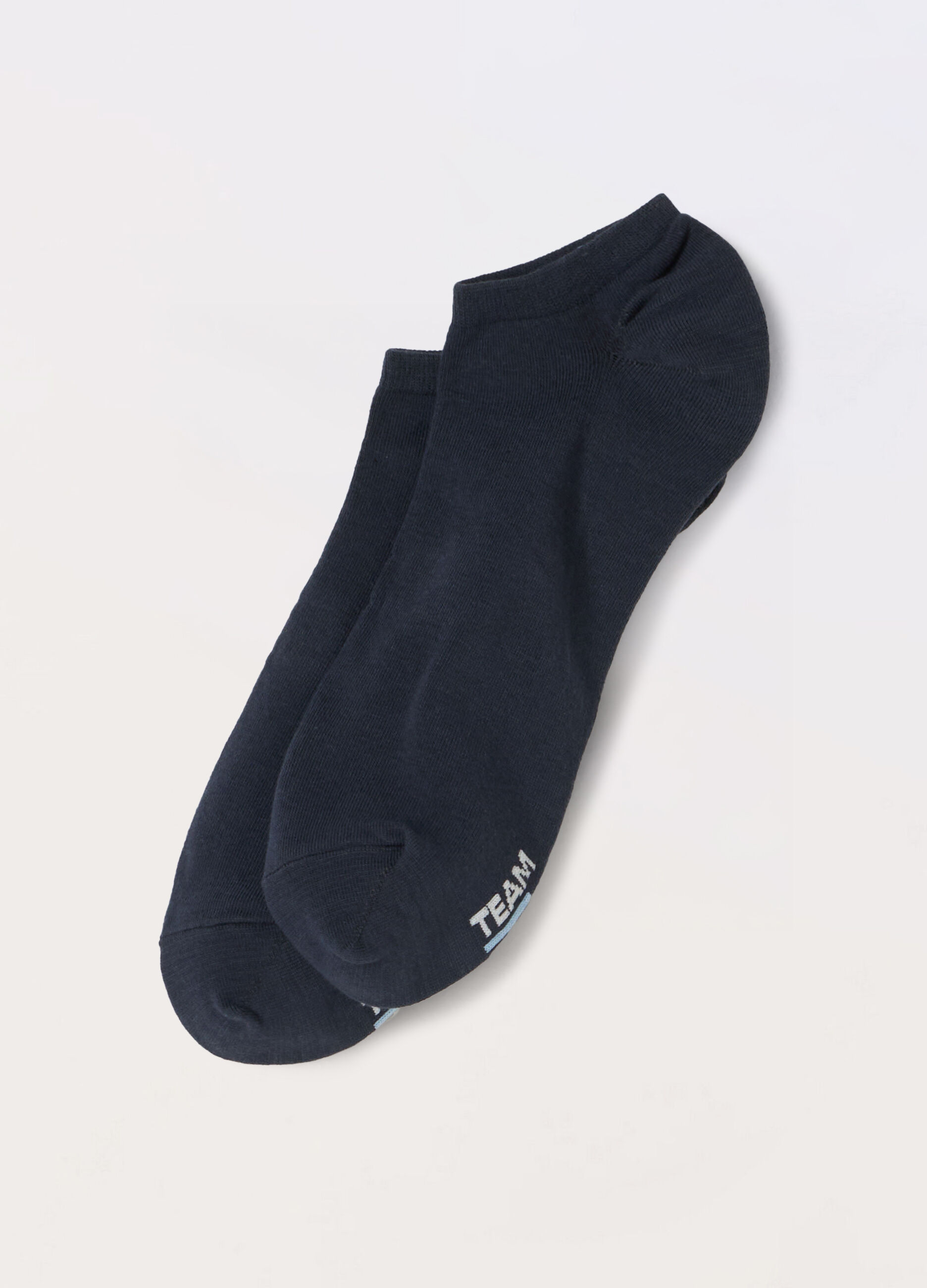 3 pack calzini sneaker in cotone stretch con scritta uomo_0