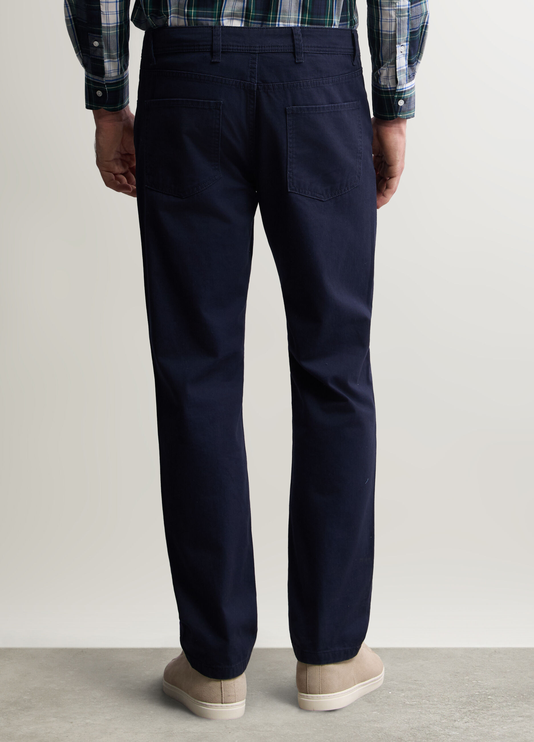Pantalone regular fit in twill di cotone uomo