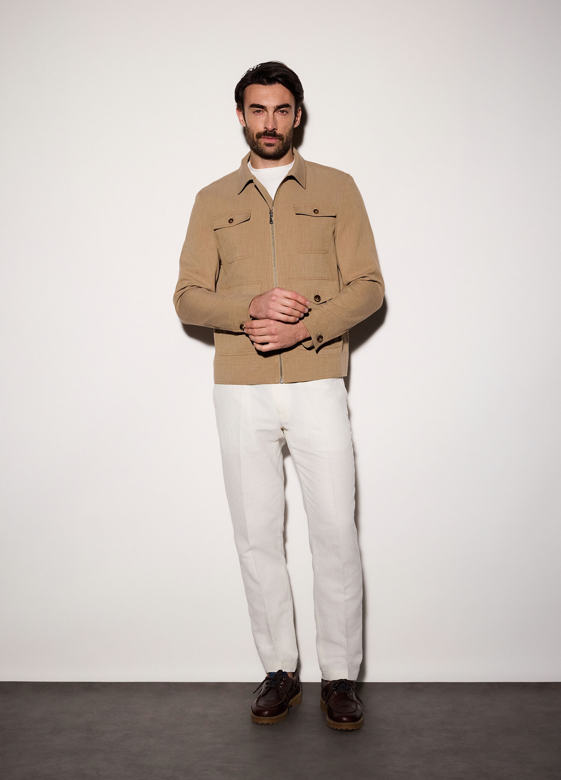 Giacca a camicia con zip uomo_0