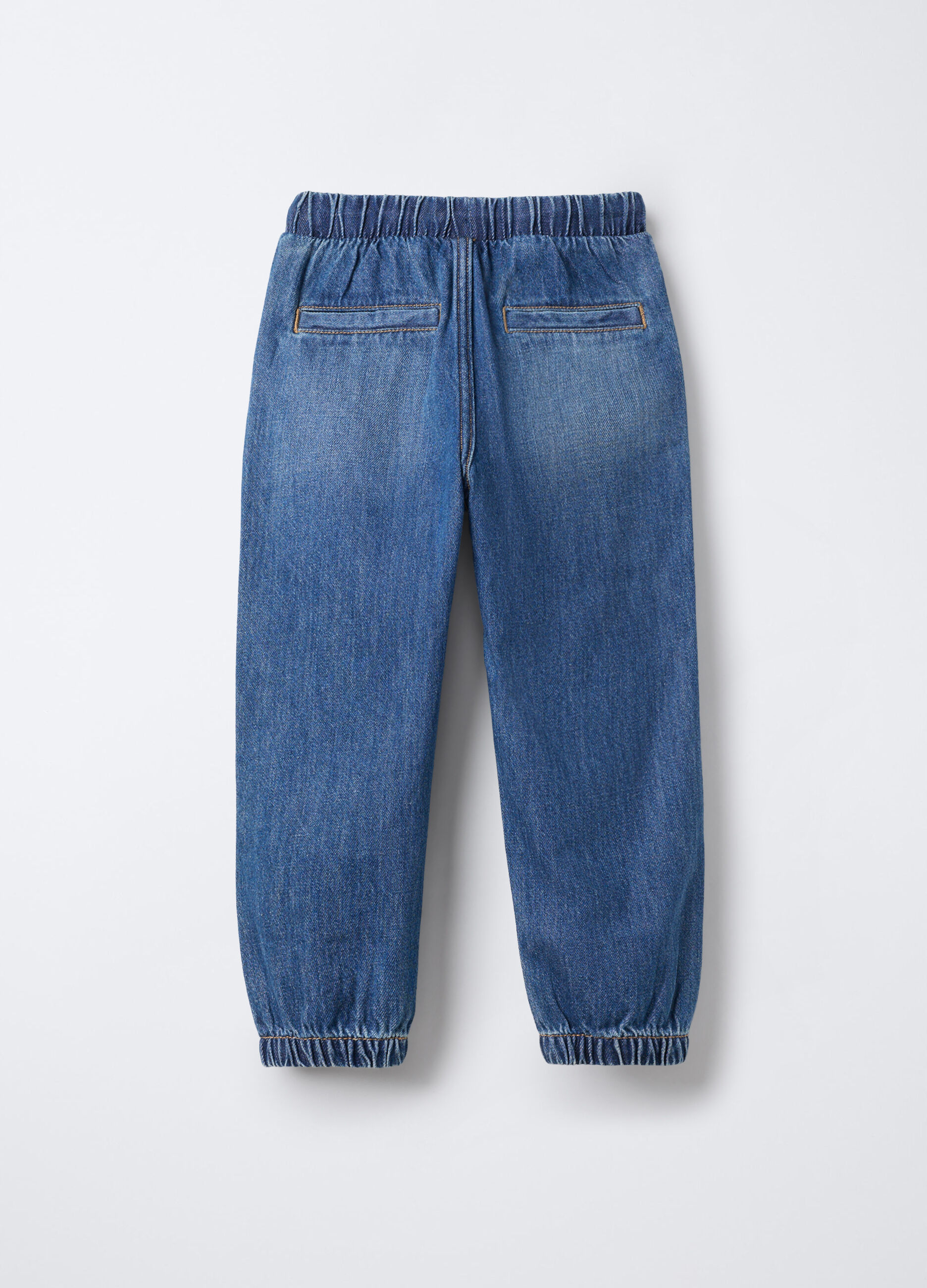 Jogger in denim di cotone misto viscosa Relaxed Fit bambino_1