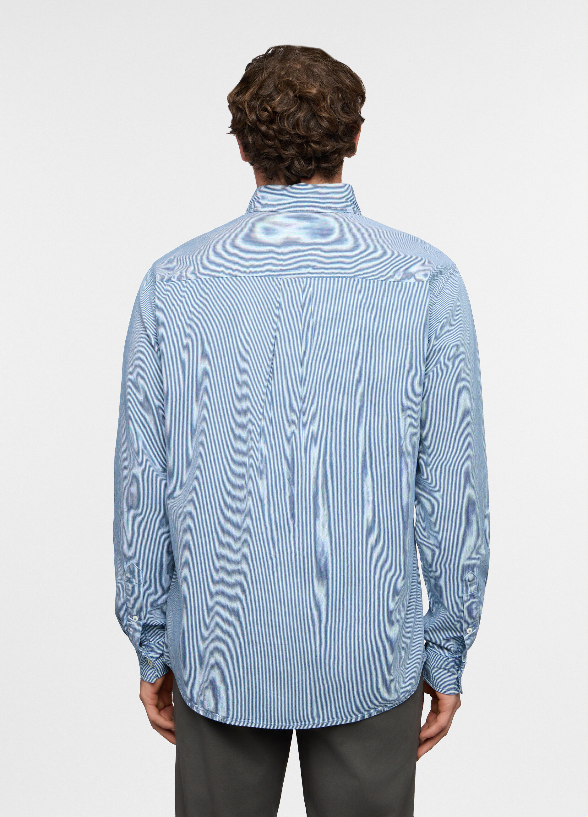 Camicia regular fit in cotone a righe uomo_1