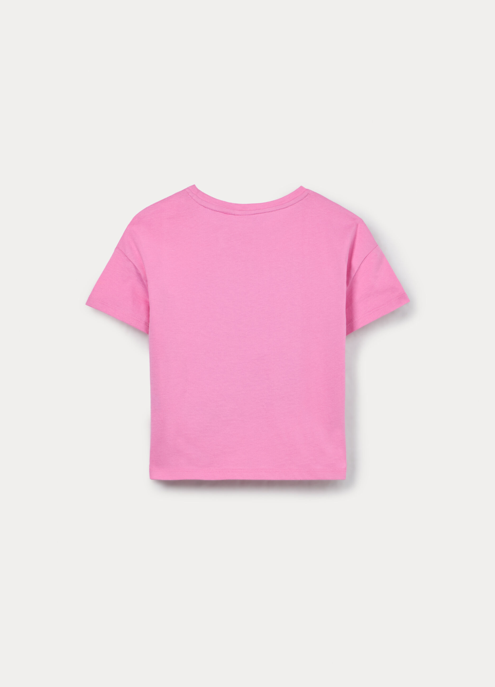 T-shirt girocollo in jersey di puro cotone ragazza_1