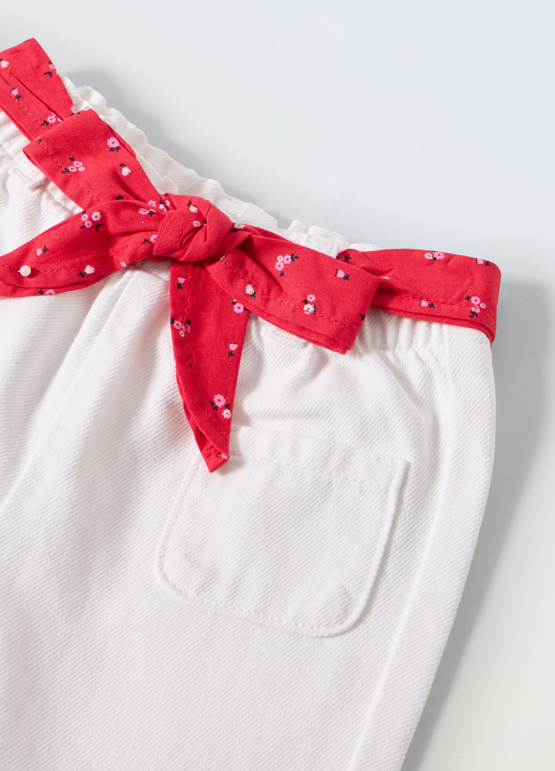 Pantaloni in puro cotone neonata