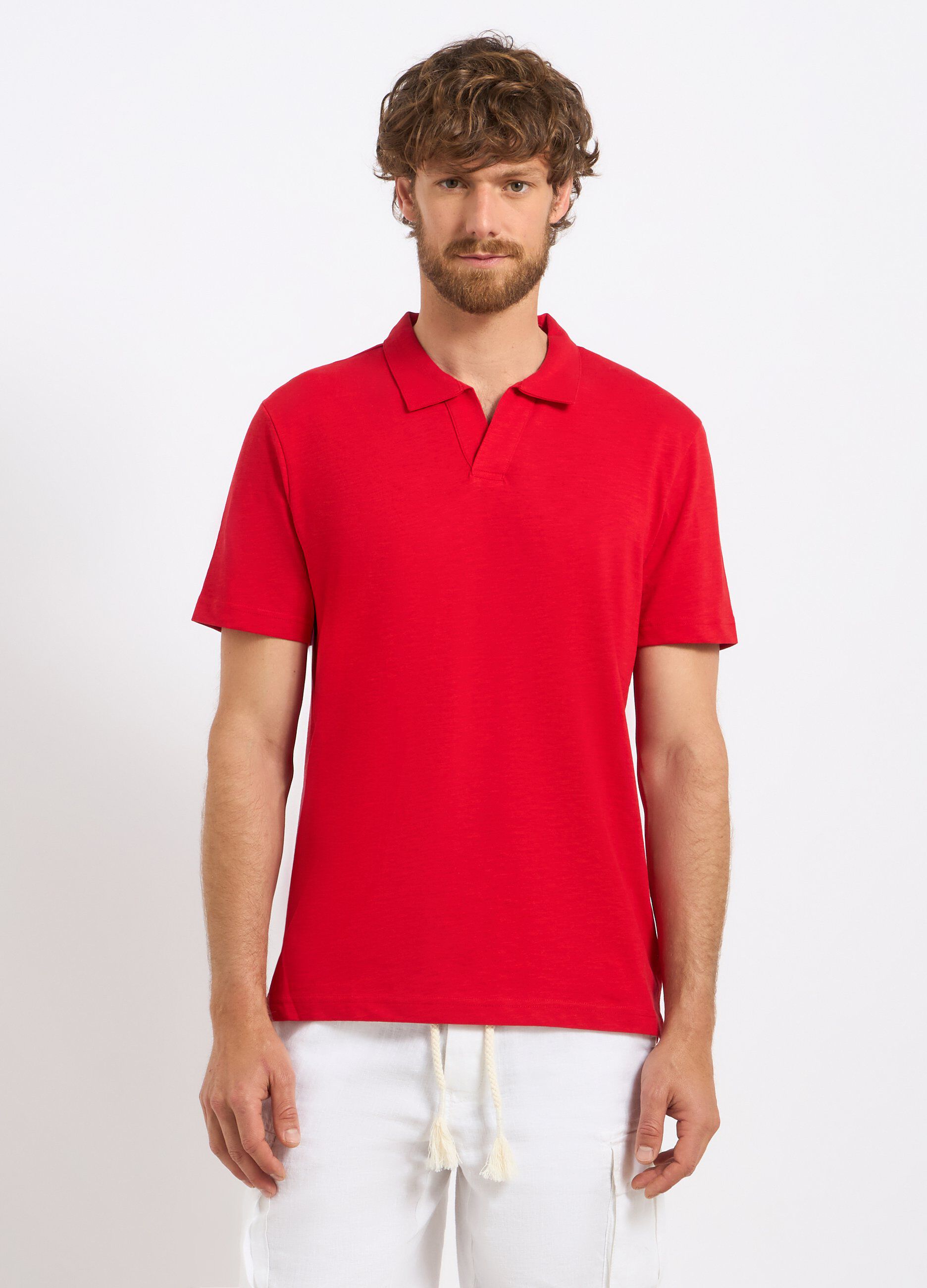 Polo in puro cotone slub uomo