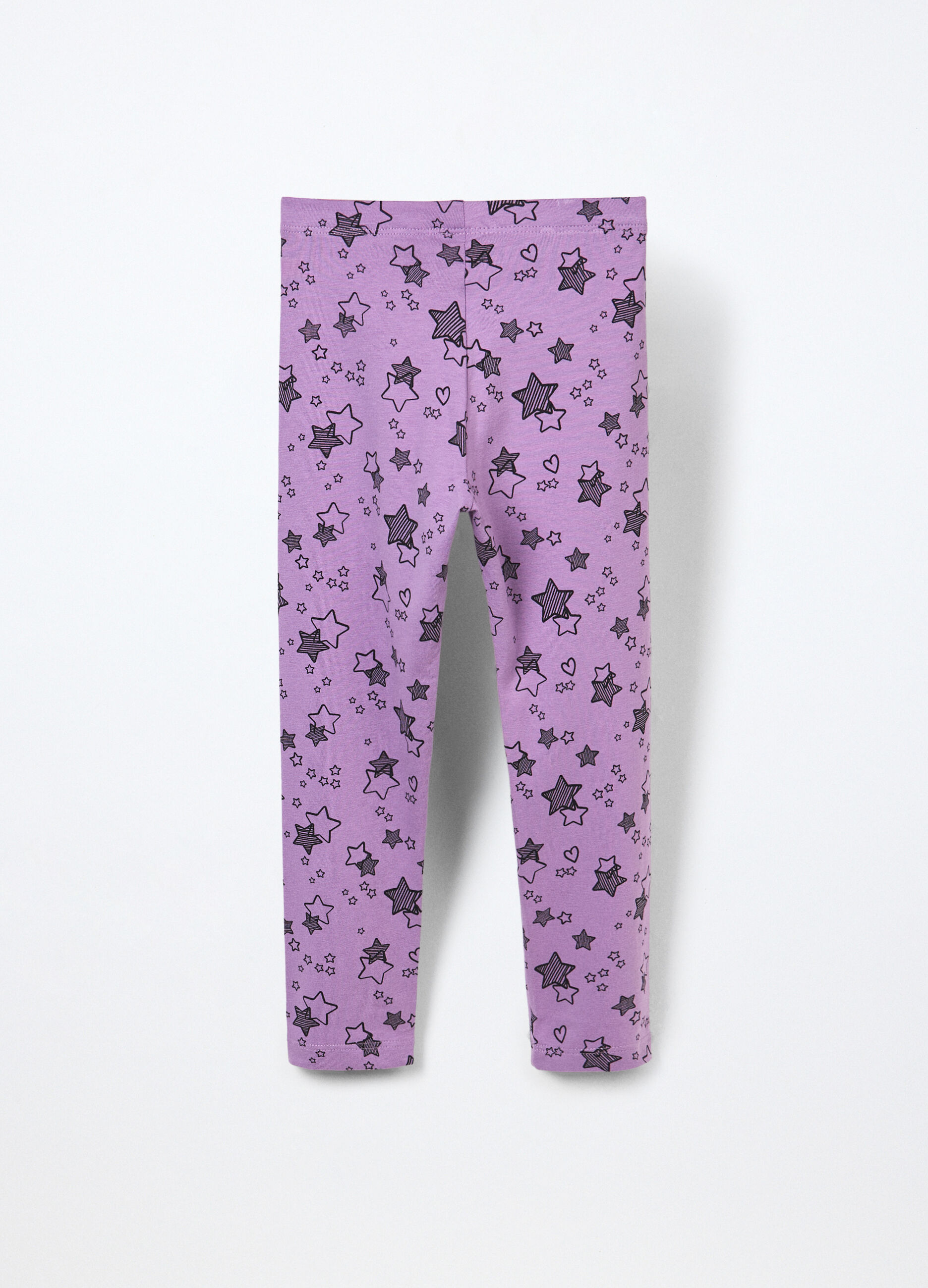 Leggings in jersey di cotone stretch bambina_1