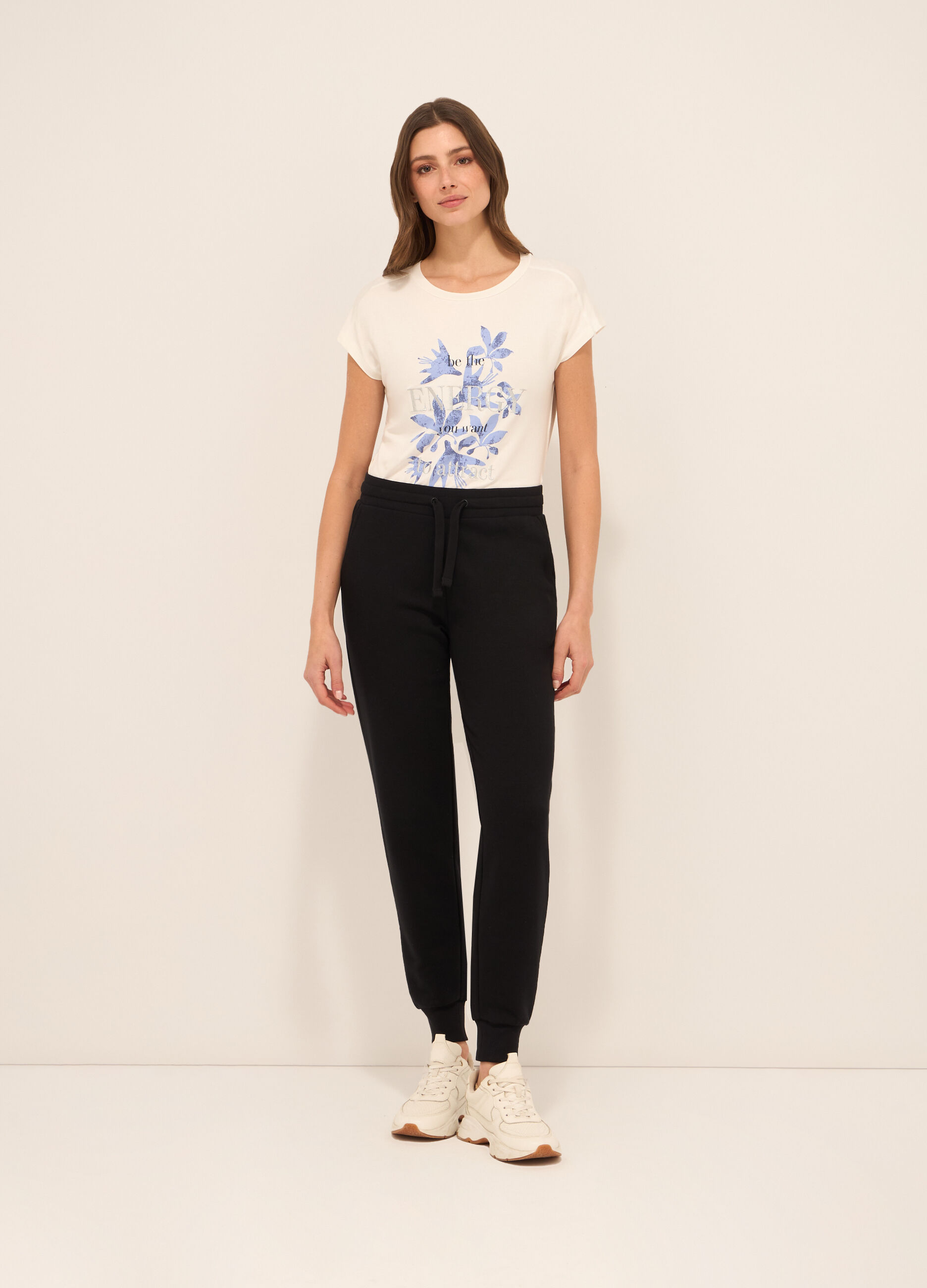 Jogger in french terry di misto cotone donna_0