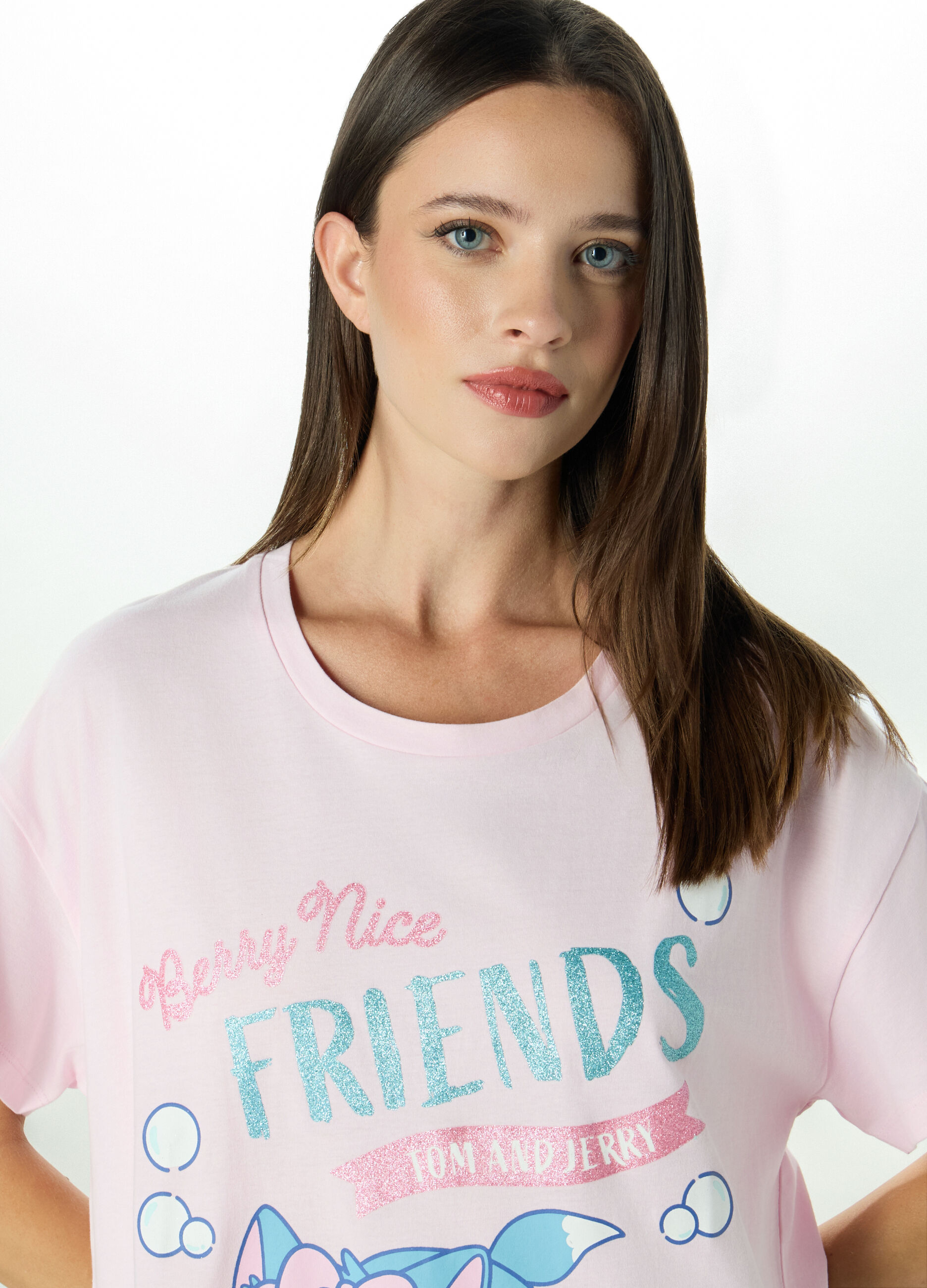 Camicia da notte maxi t-shirt in puro cotone donna_2