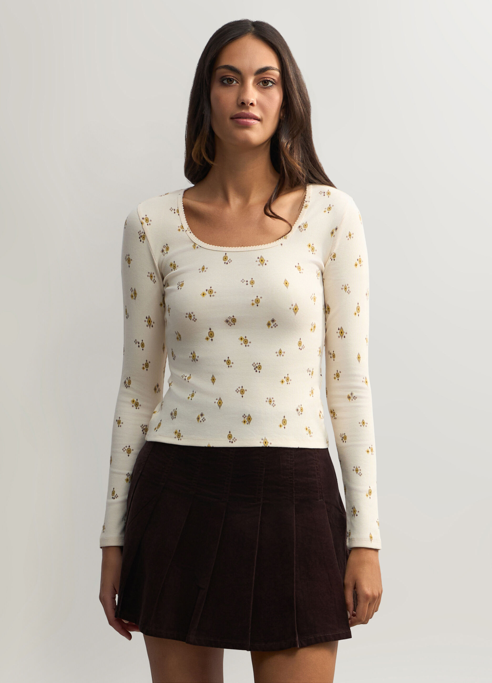 T-shirt girocollo stretch donna_0