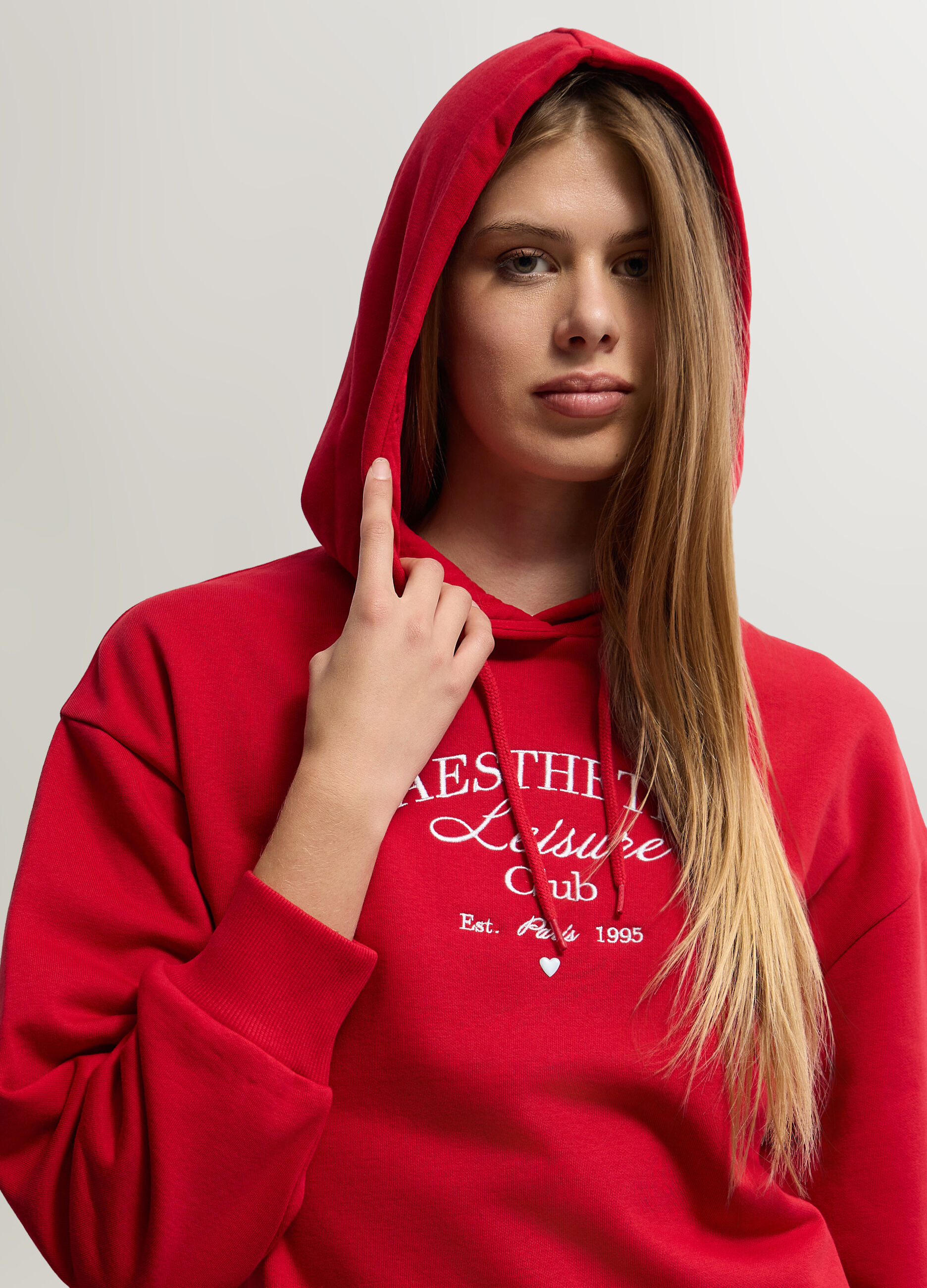 Felpa Fit Over con cappuccio donna_2