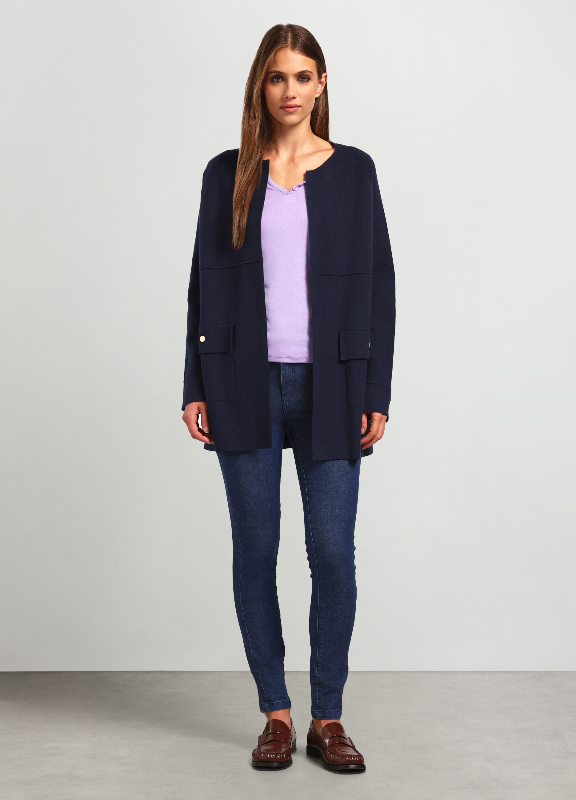 Cappotto tricot misto viscosa donna_0