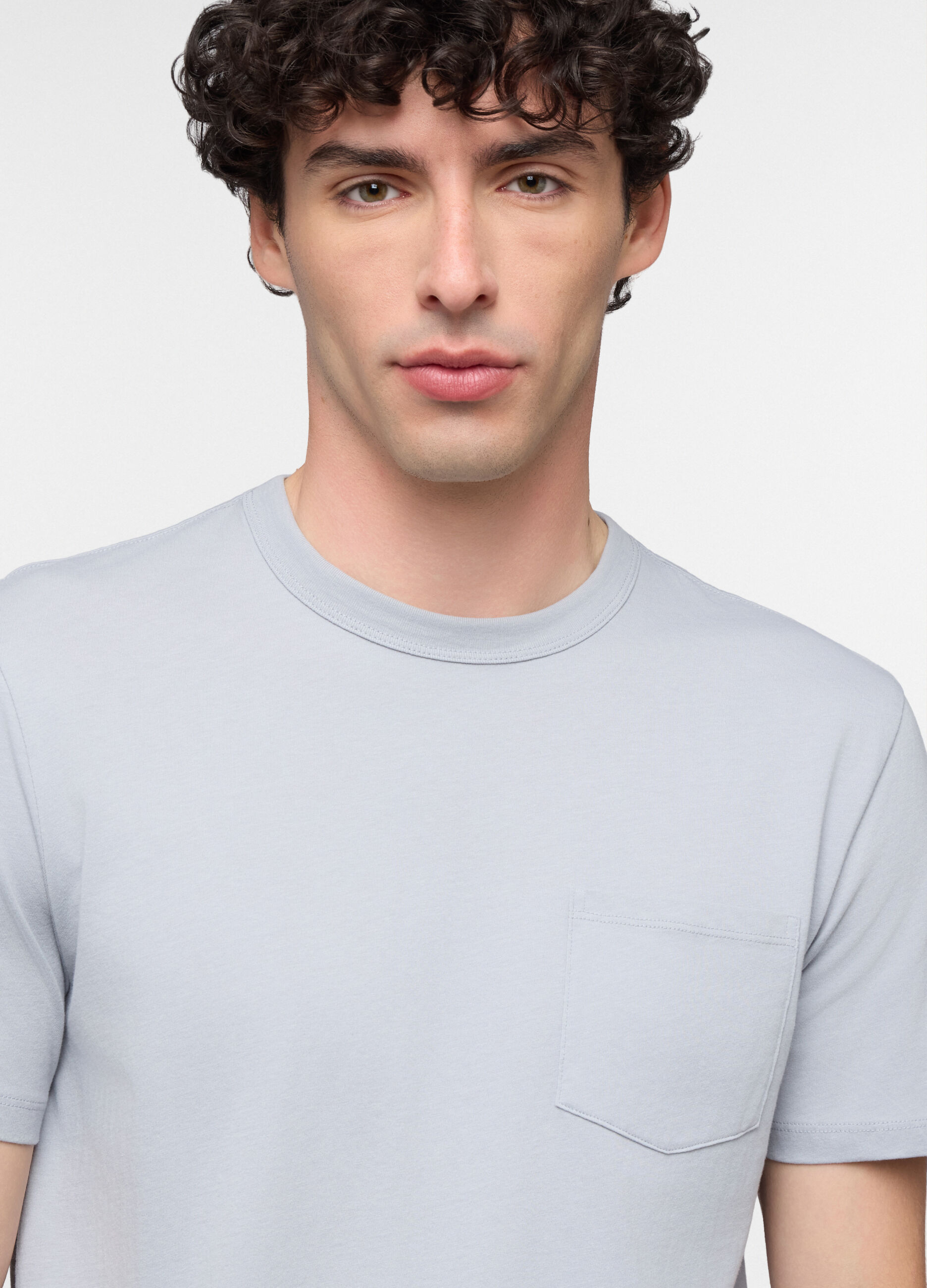 T-shirt girocollo in jersey di puro cotone uomo_2