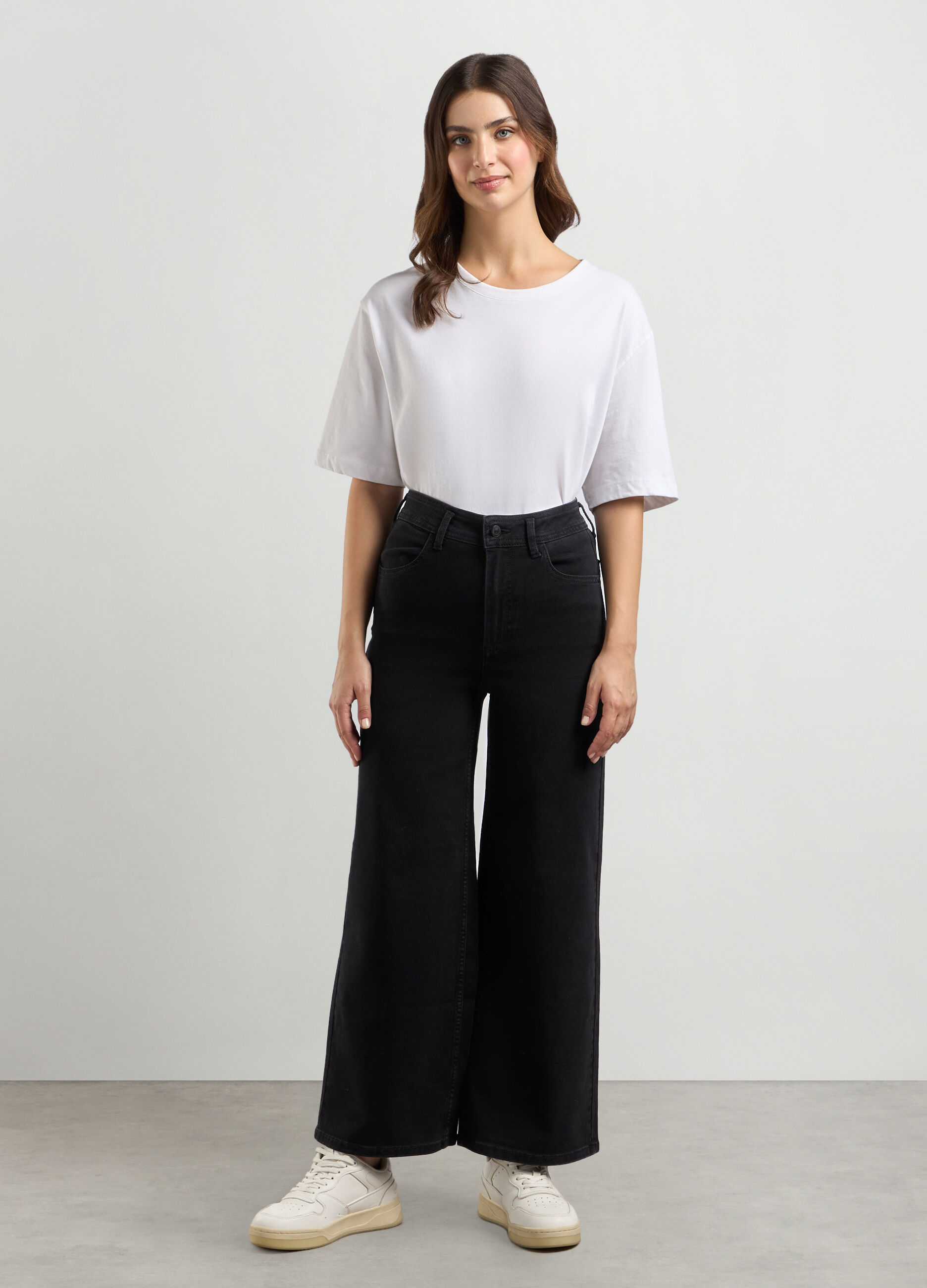 Pantaloni in denim wide leg donna_0