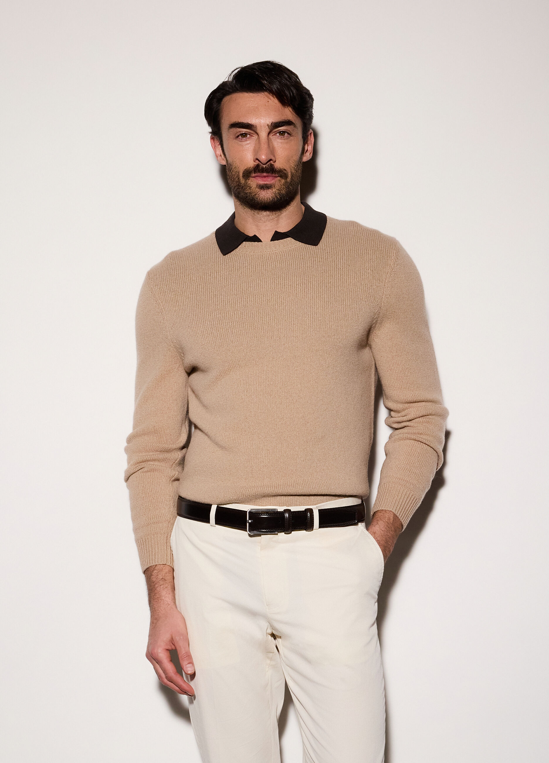 Maglione girocollo in lana m&eacute;lange uomo_0