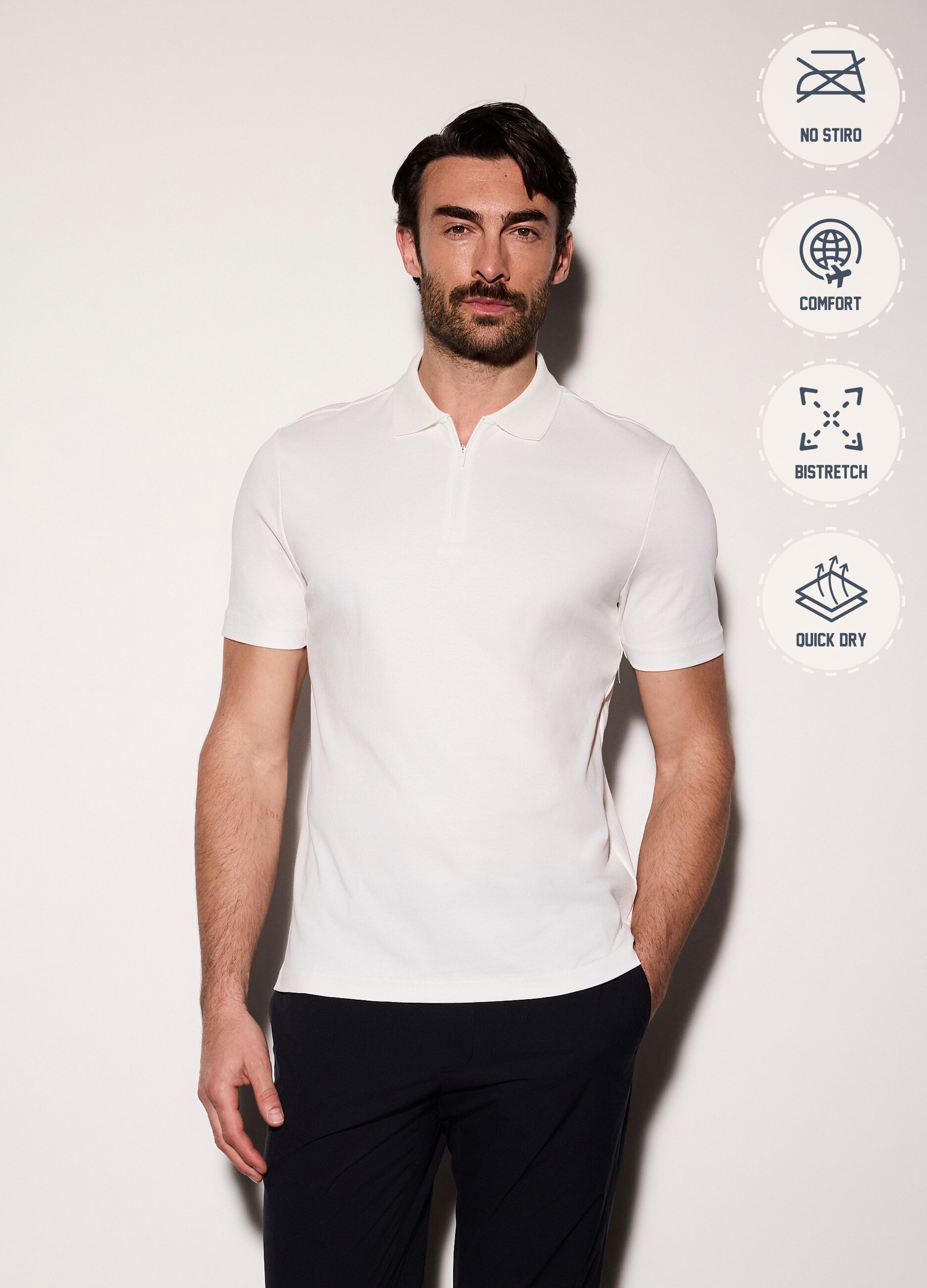 Polo a maniche corte in jersey di cotone uomo_0