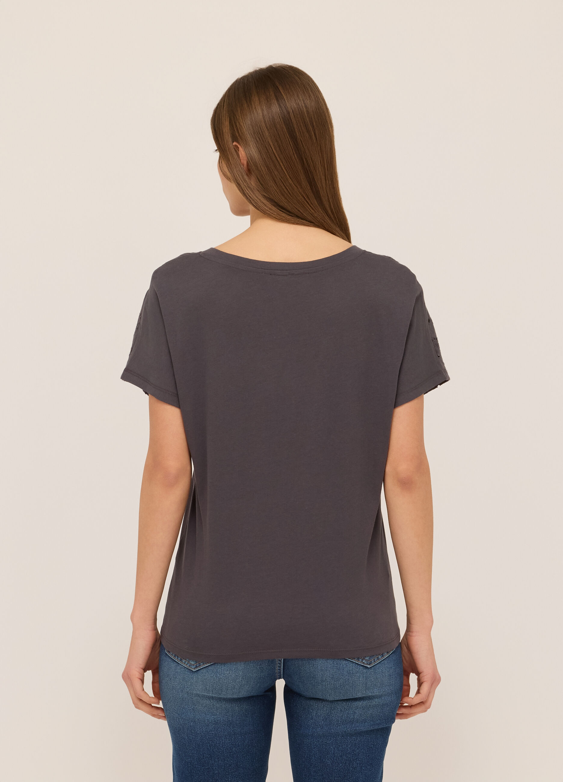 T-shirt in jersey di puro cotone donna_1