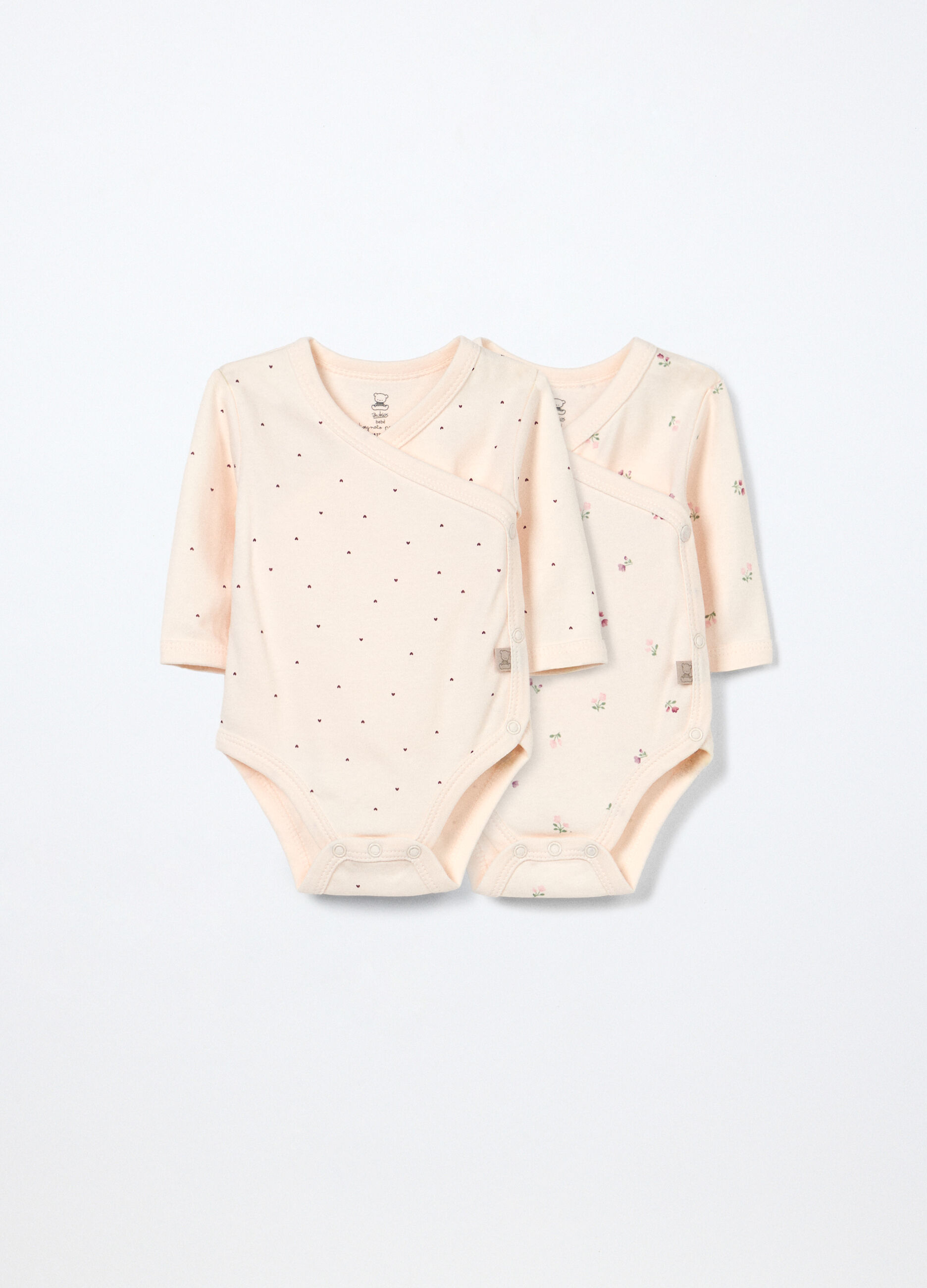 Pack 2 body incrociati in interlock di puro cotone neonata_0