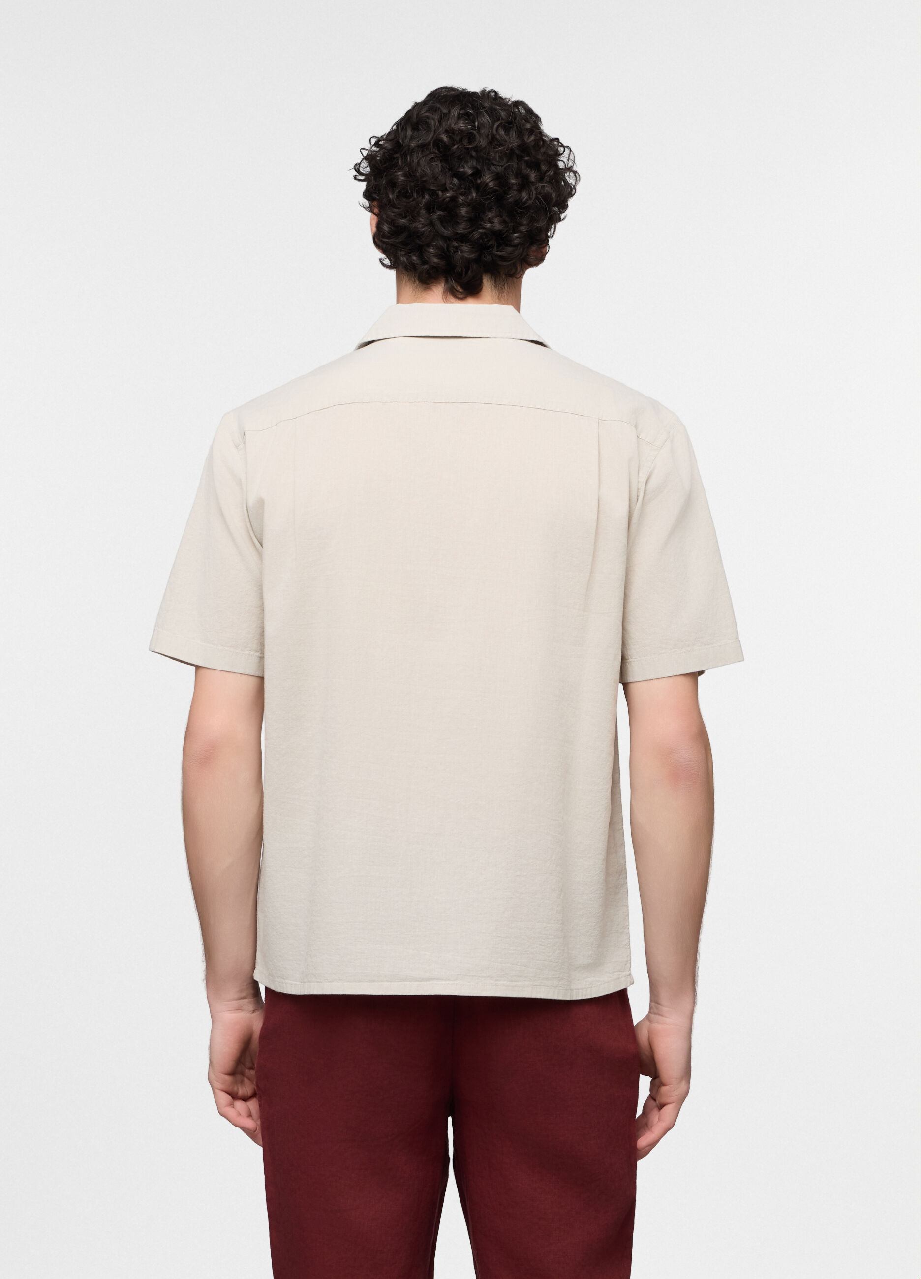 Camicia a maniche corte con taschino uomo_1