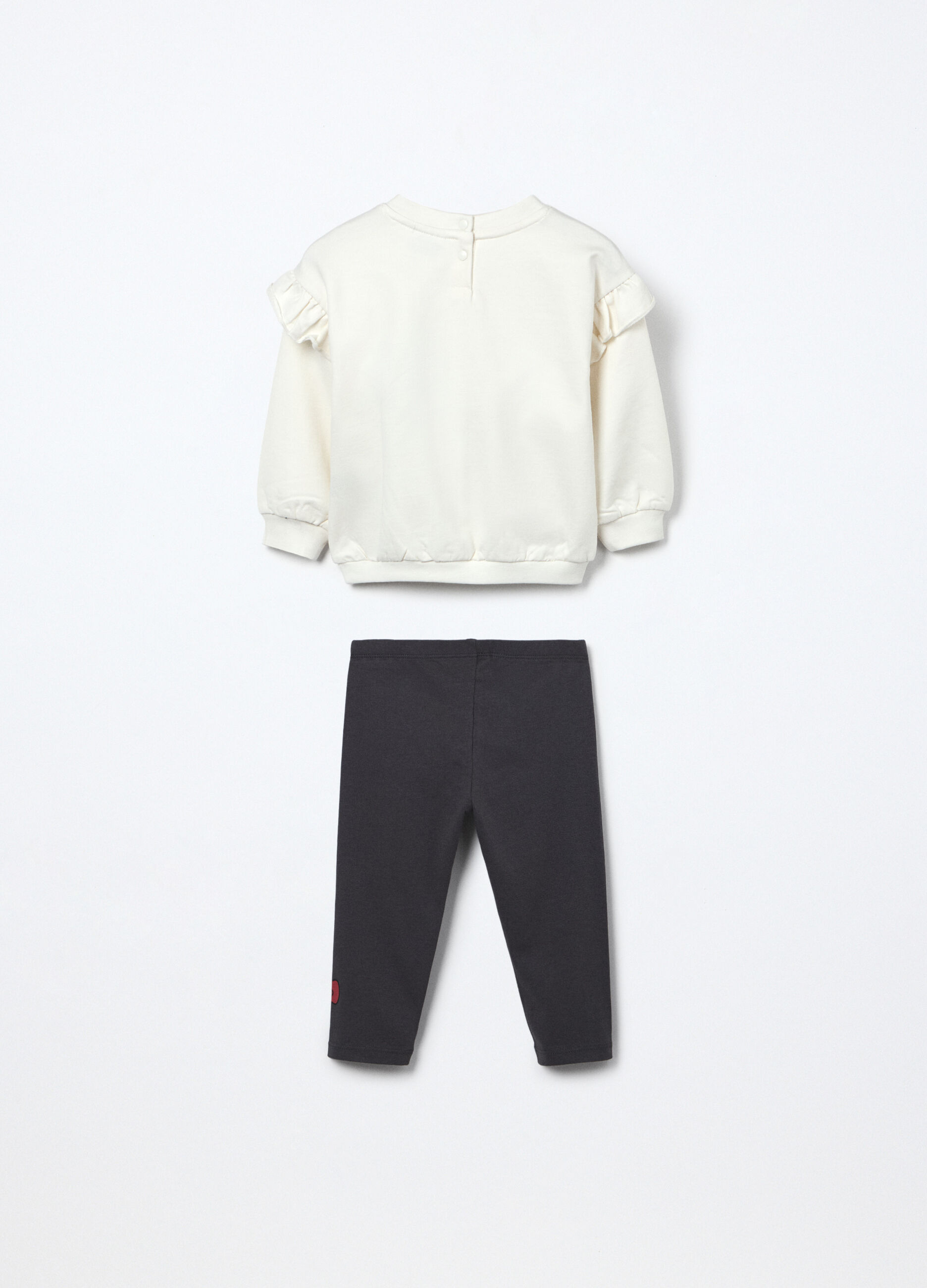 Jogging set in french terry di cotone stretch neonata_1