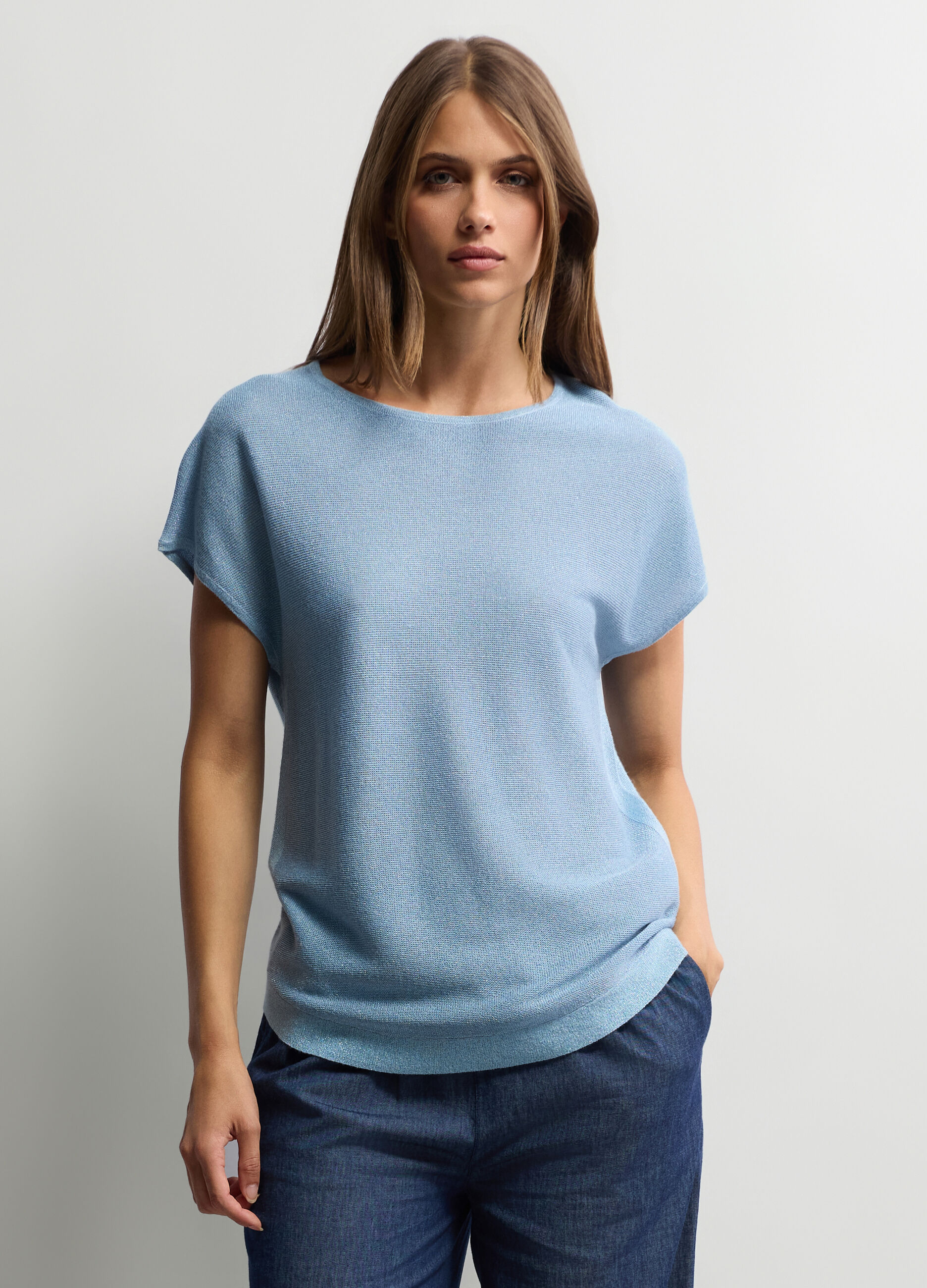 Maglia girocollo rasata donna_0