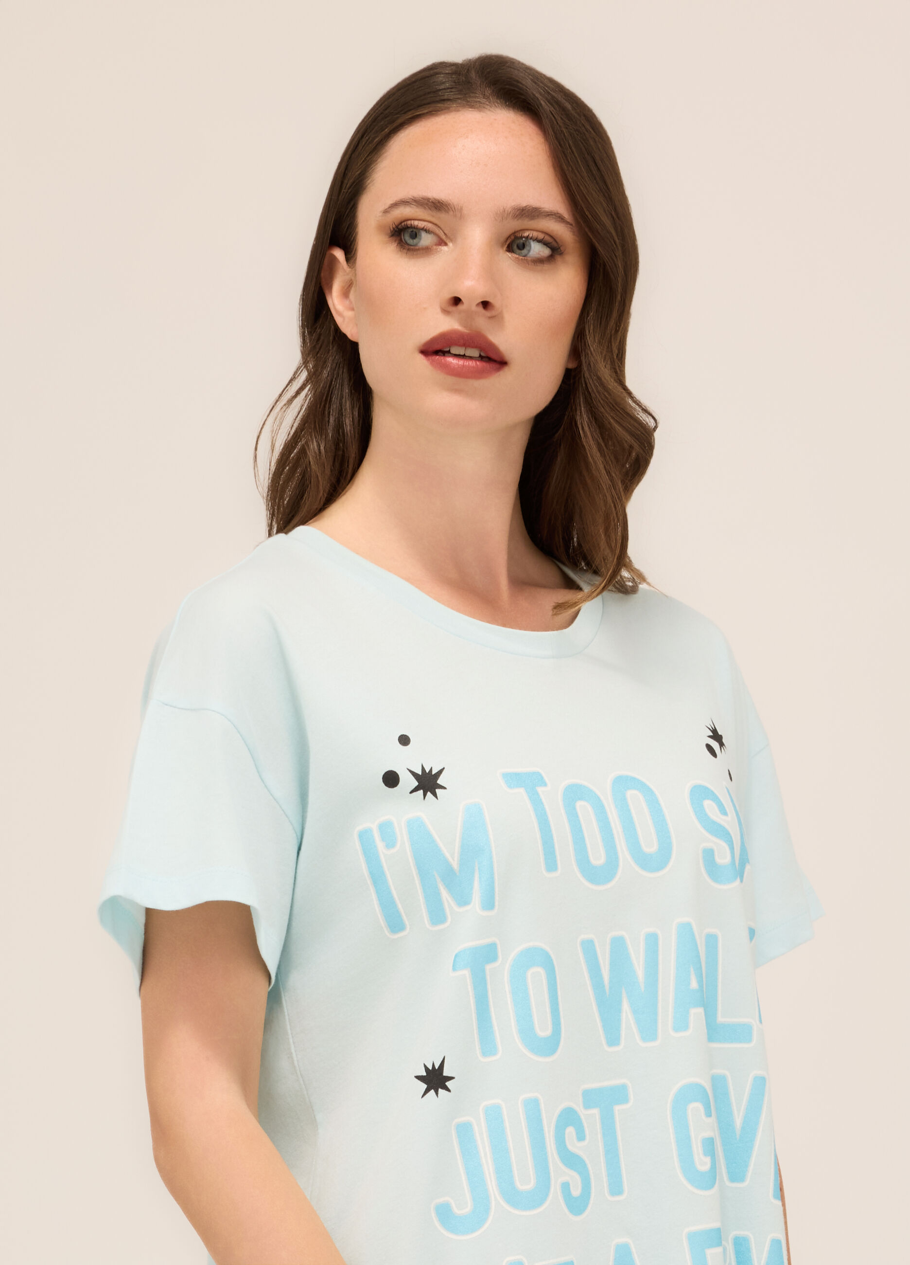 Camicia da notte in jersey di puro cotone donna_2