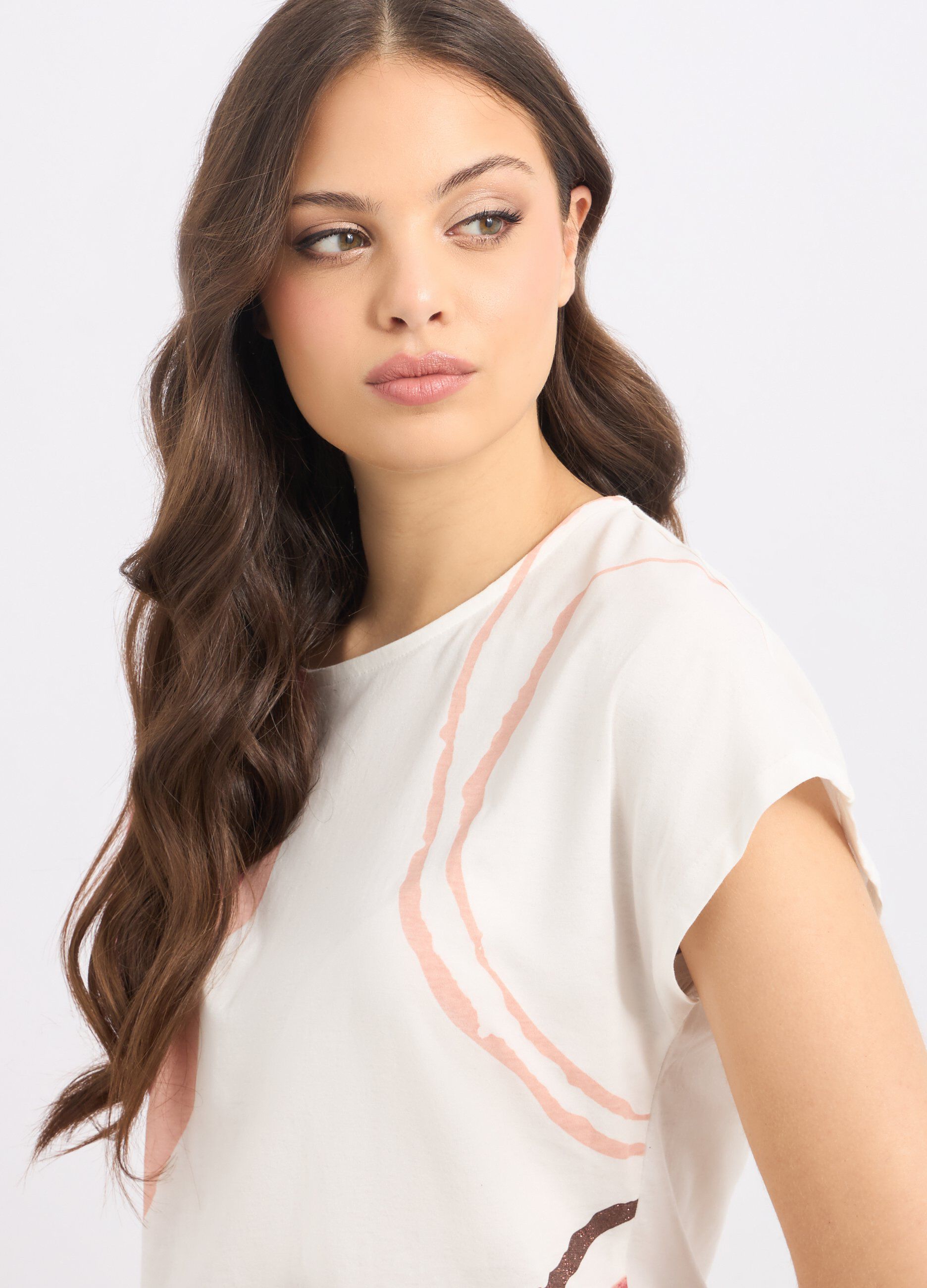 T-shirt in puro cotone con stampa donna_2
